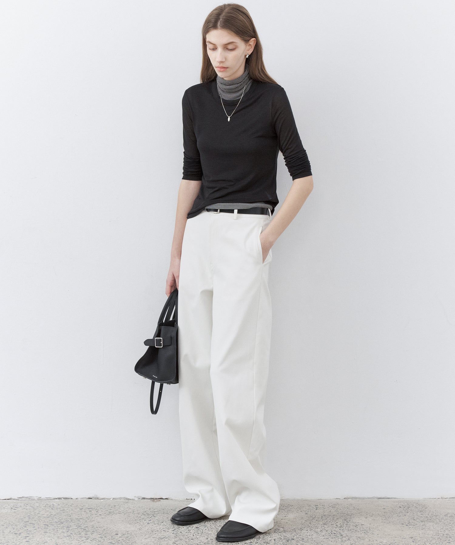 Lyocell Silk Blend High-Neck Knit Tank