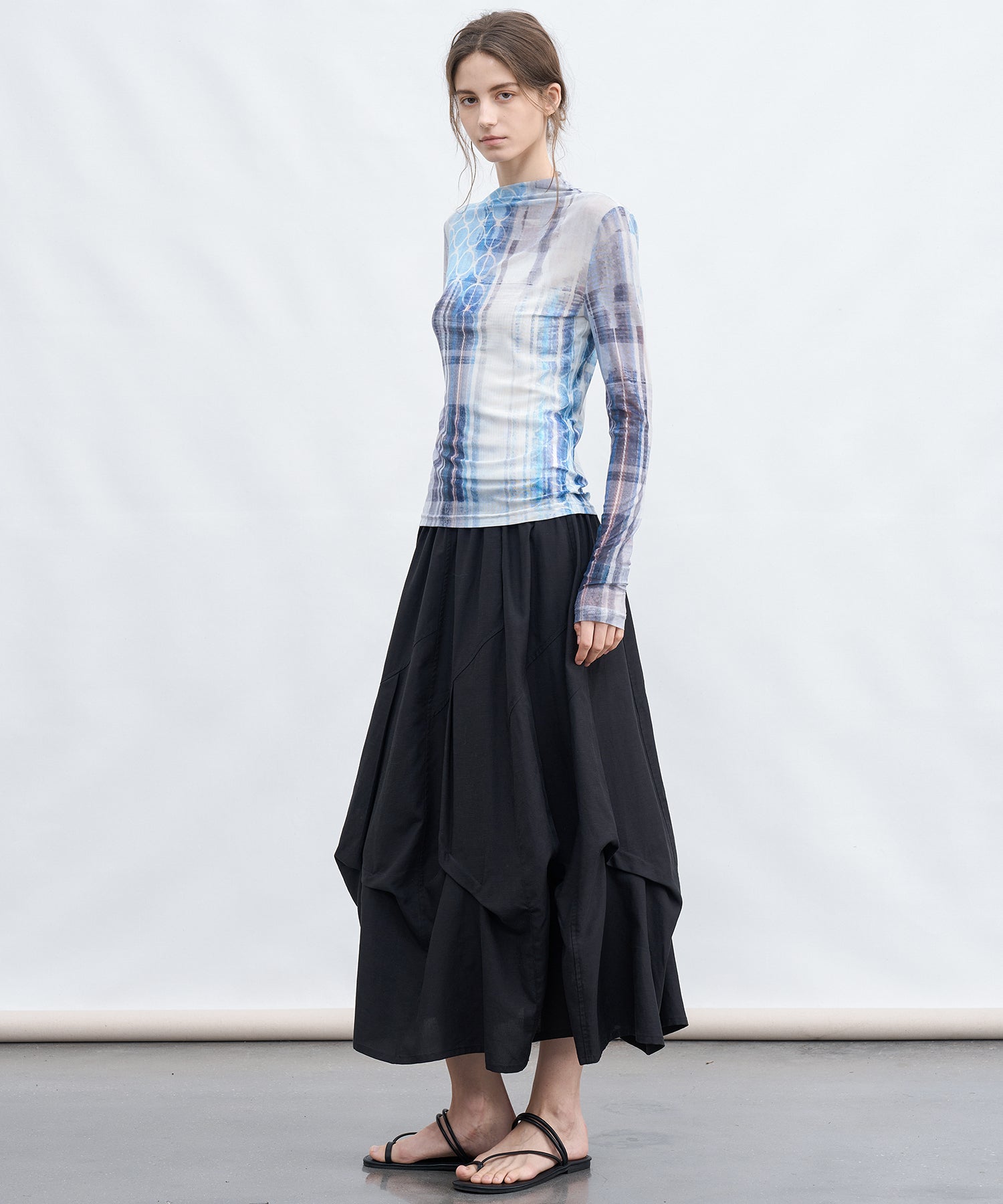 Art Print Sheer Top
