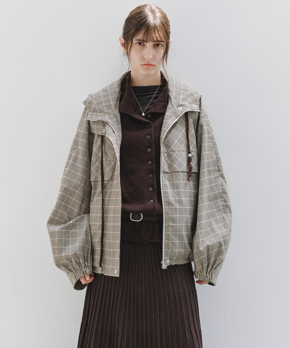 「10月下旬出荷予定」100% Wool High Neck Button Knit Vest