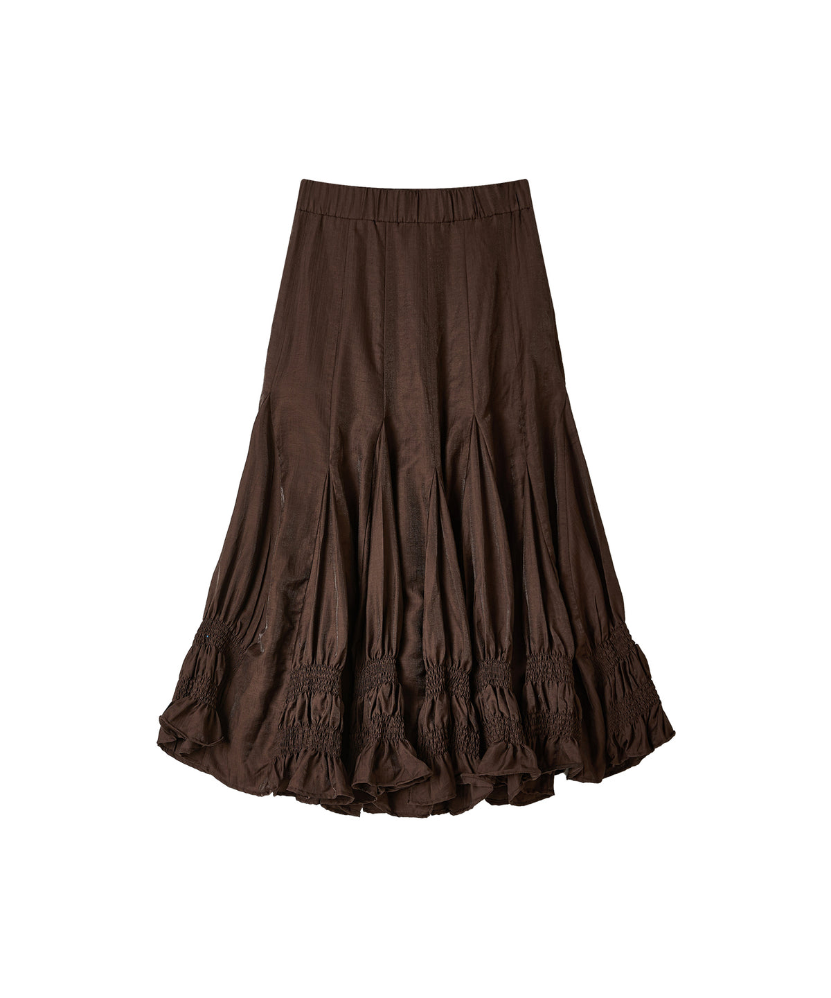 「9月下旬出荷予定」Paneled Shirred Hem A-Line Skirt