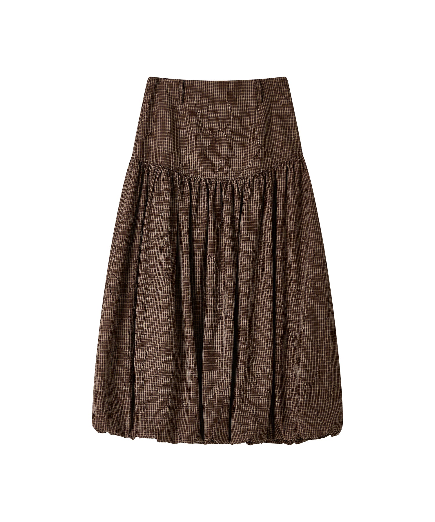「9月下旬出荷予定」Vintage Check Balloon Long Skirt