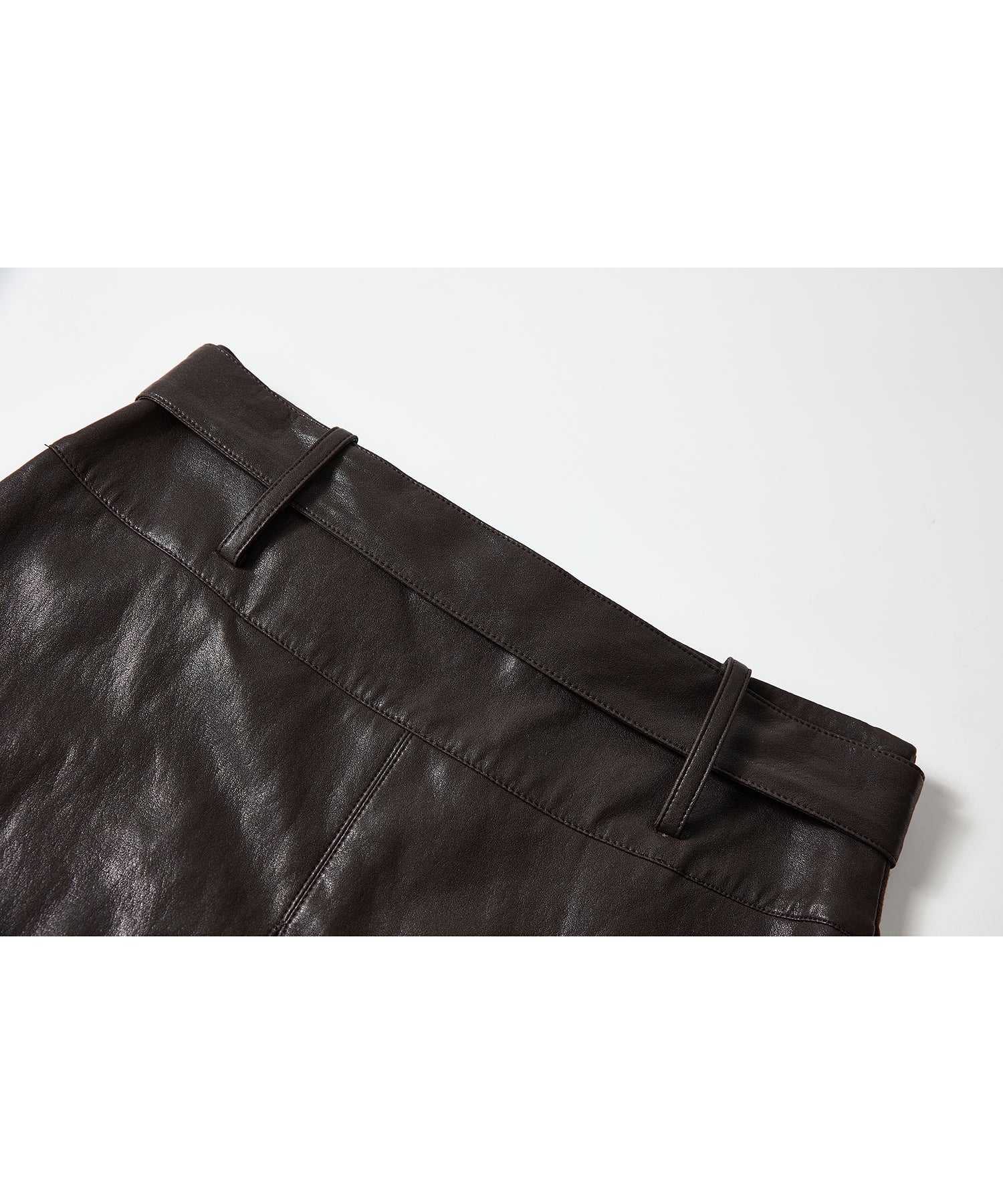 「9月下旬出荷予定」2WAY Faux Leather Pleated Midi Skirt