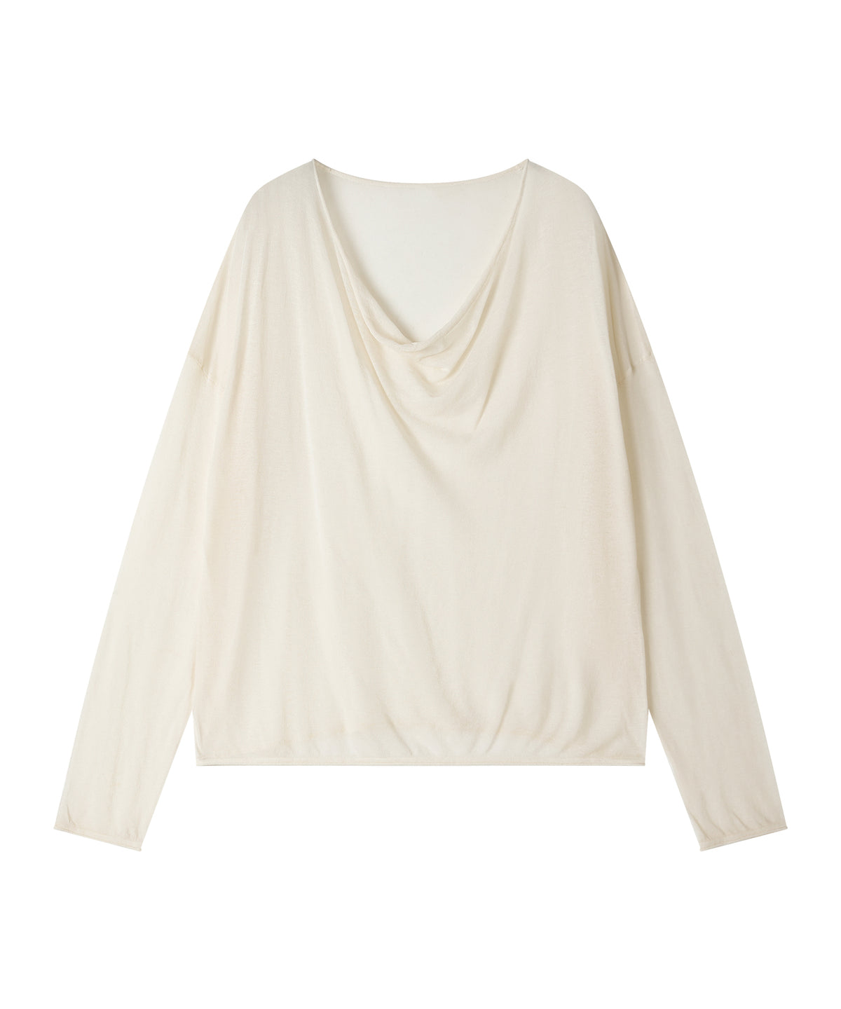 「9月下旬出荷予定」Drape Neck Sheer Loose Knit Top