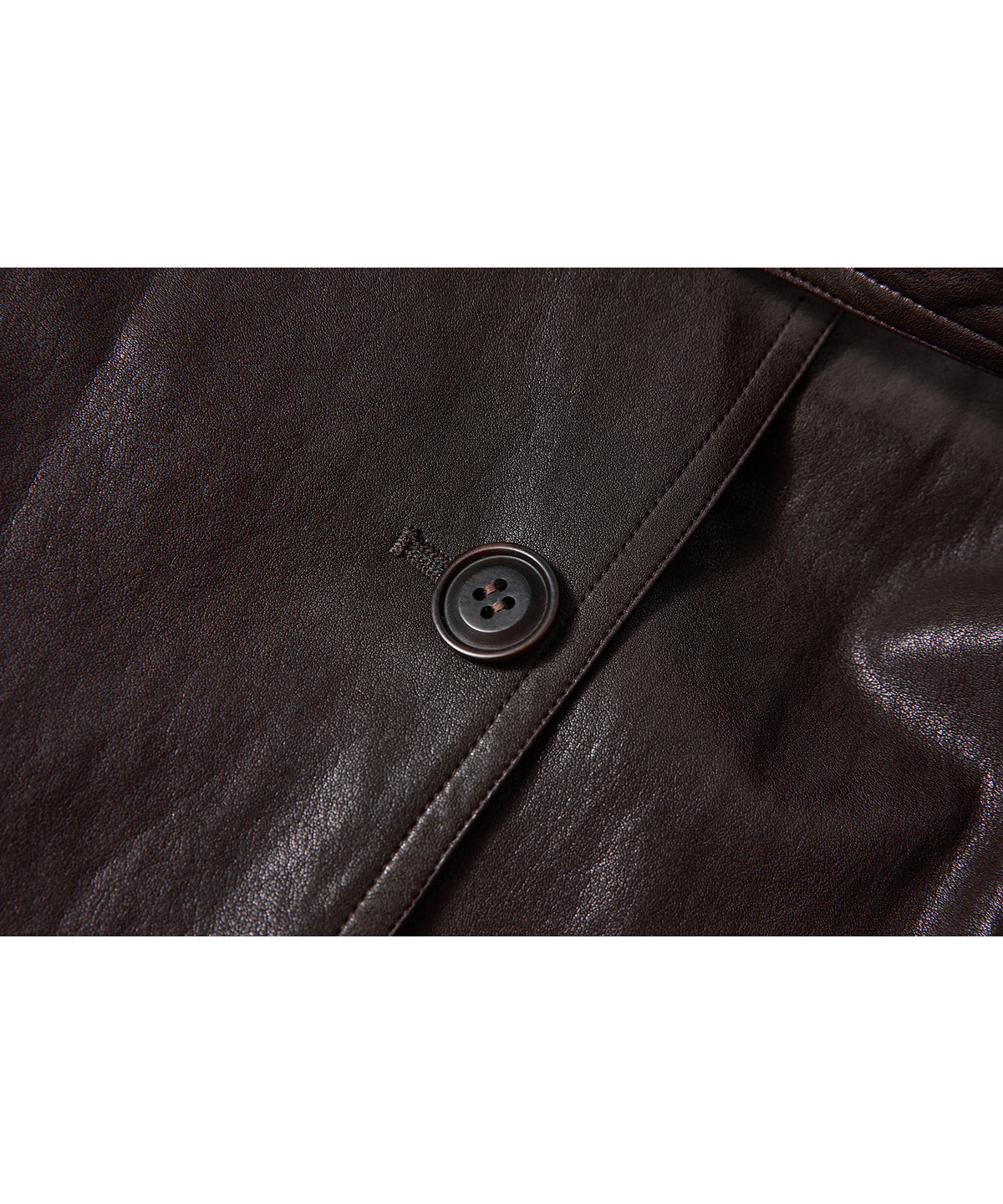 「9月下旬出荷予定」Belted Faux Leather Short Trench Jacket