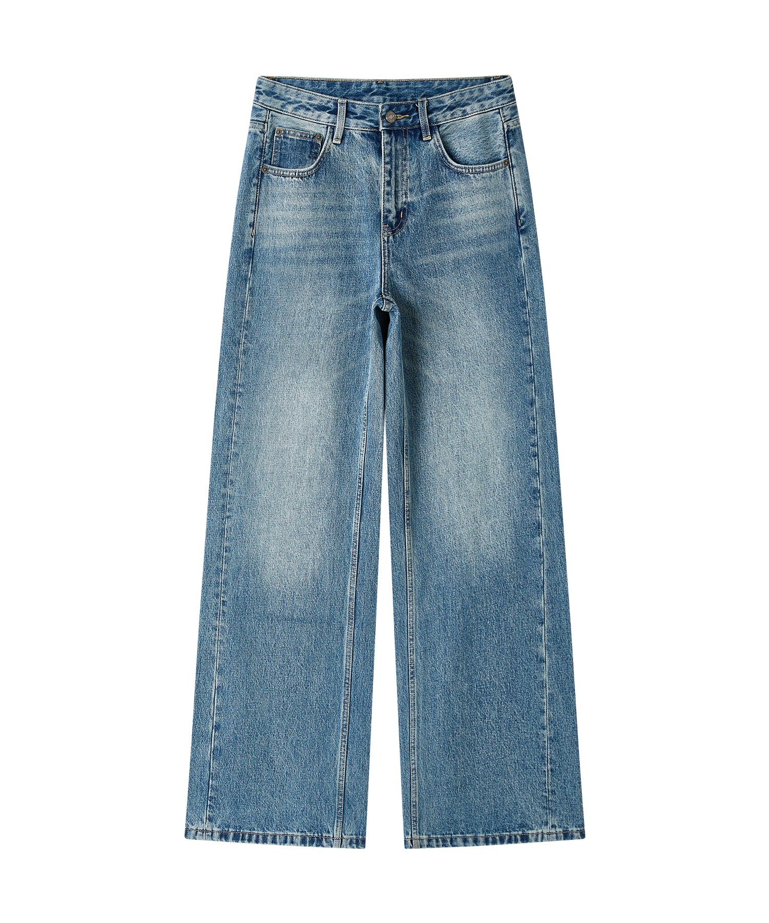 「9月下旬出荷予定」Washed Wide Straight Denim Pants