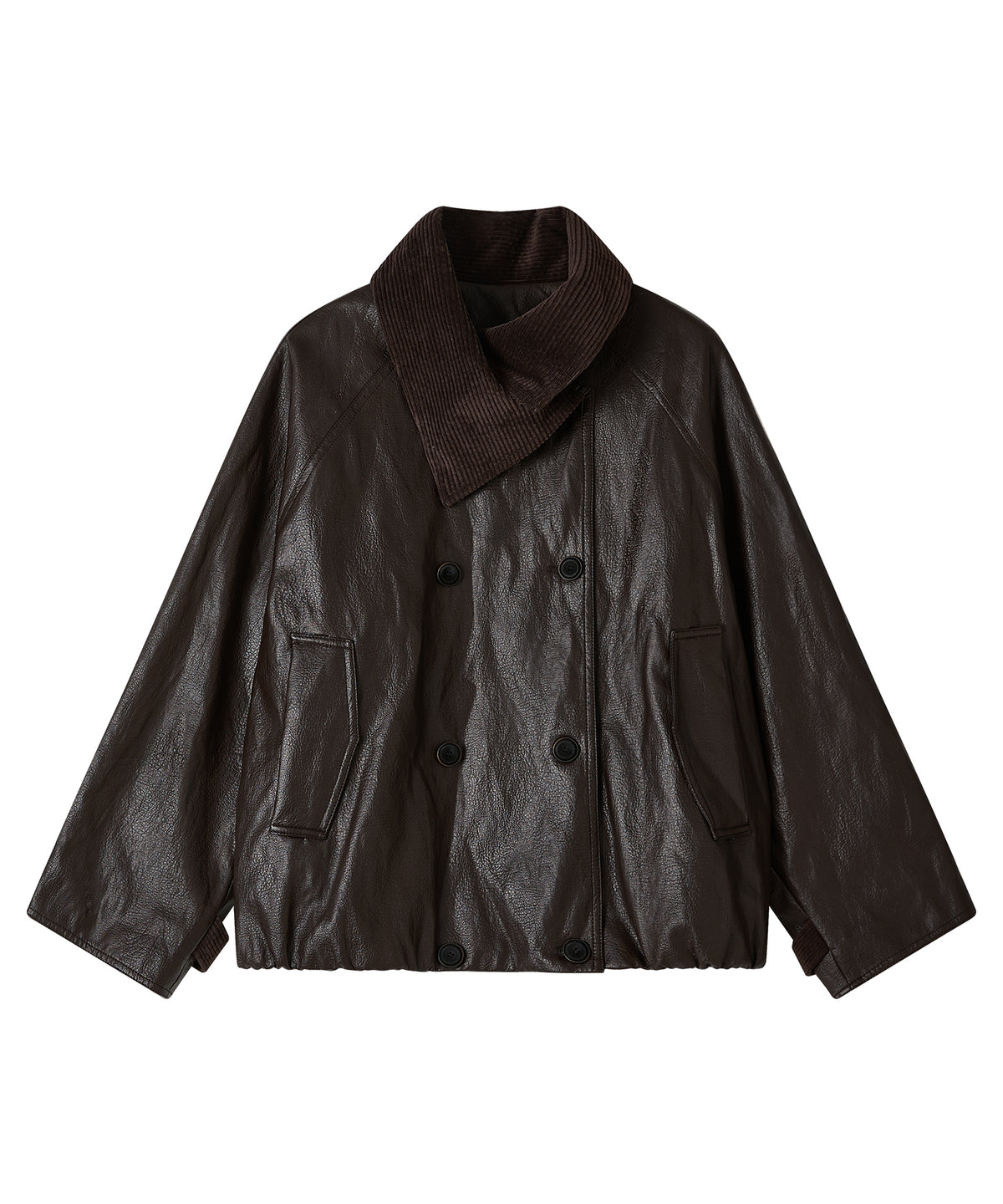 「10月下旬出荷予定」Corduroy Collar Docking Short Blouson Jacket