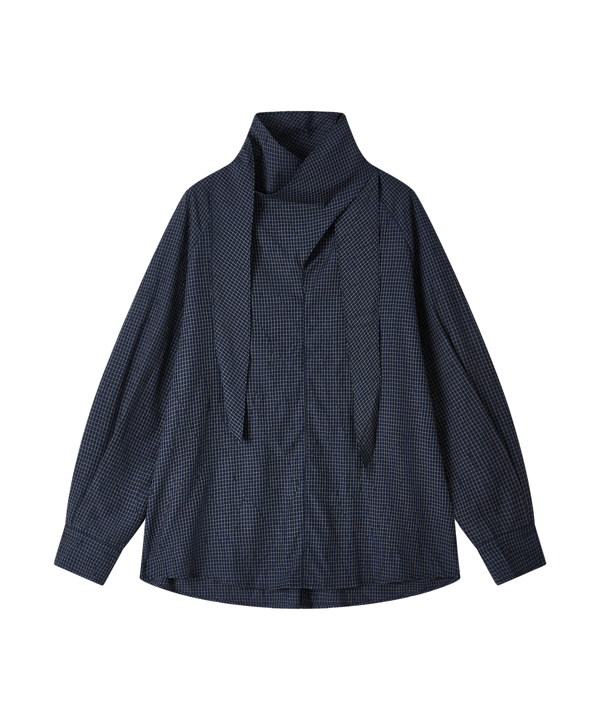 「9月下旬出荷予定」Cross Stole Collar Oversized Shirt