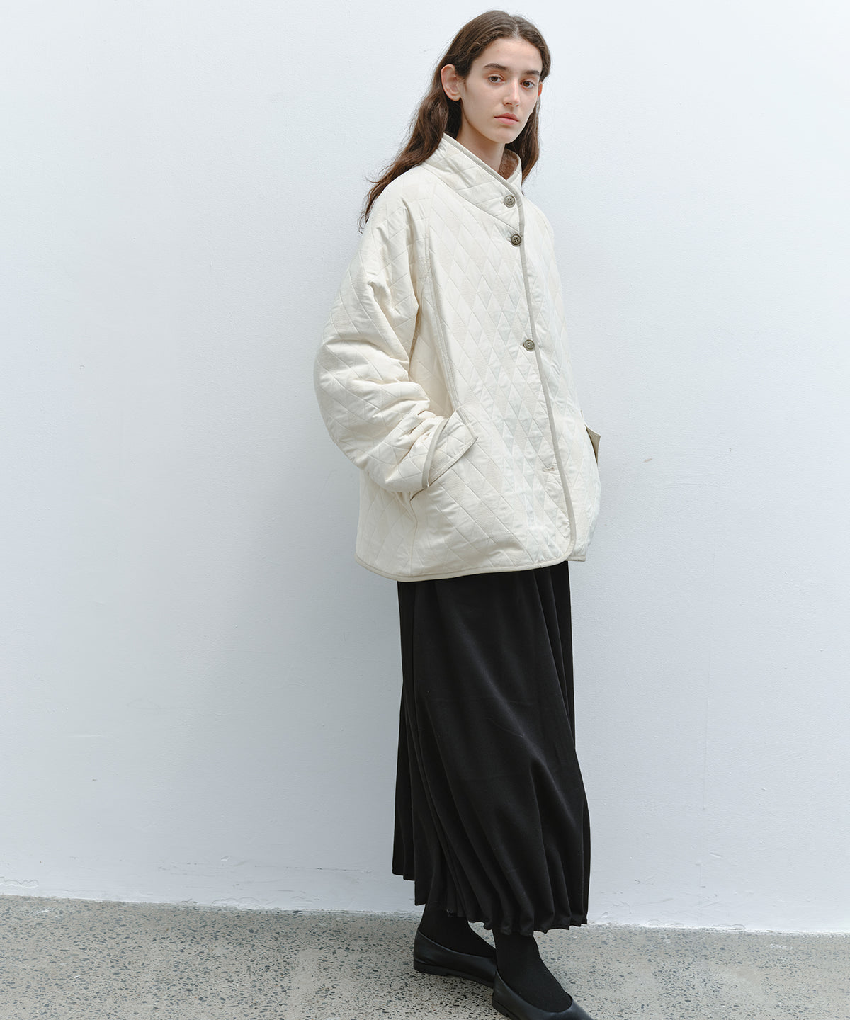 「10月下旬出荷予定」Wool-Like Balloon Flare Skirt