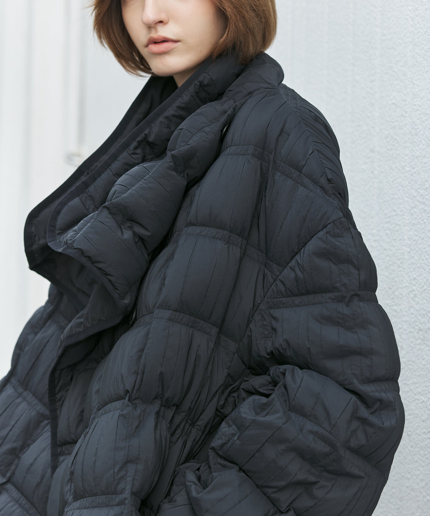 Crinkled Stand Collar Down Jacket