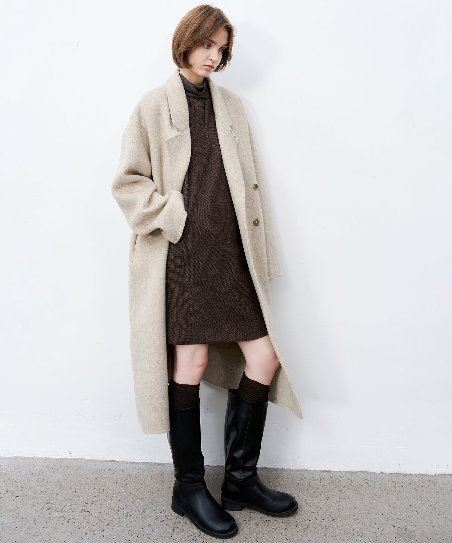Jacquard Check Straight Jumper Dress