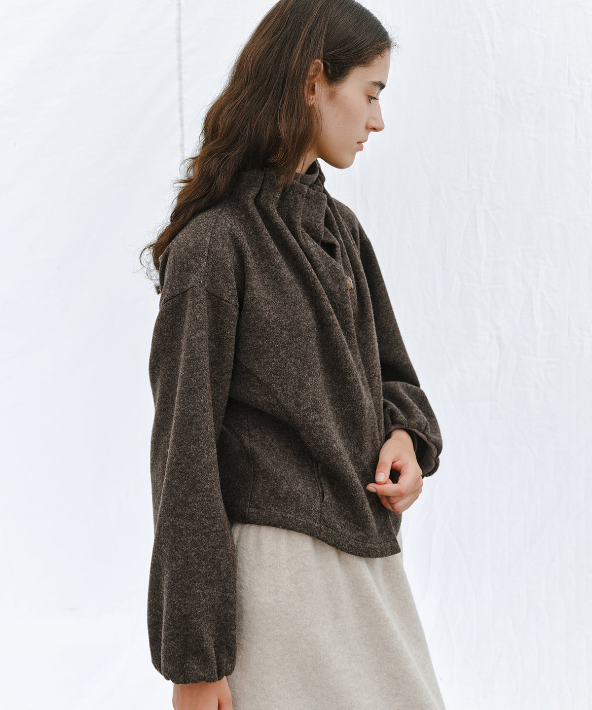 「10月下旬出荷予定」Wool-Like Balloon Flare Skirt