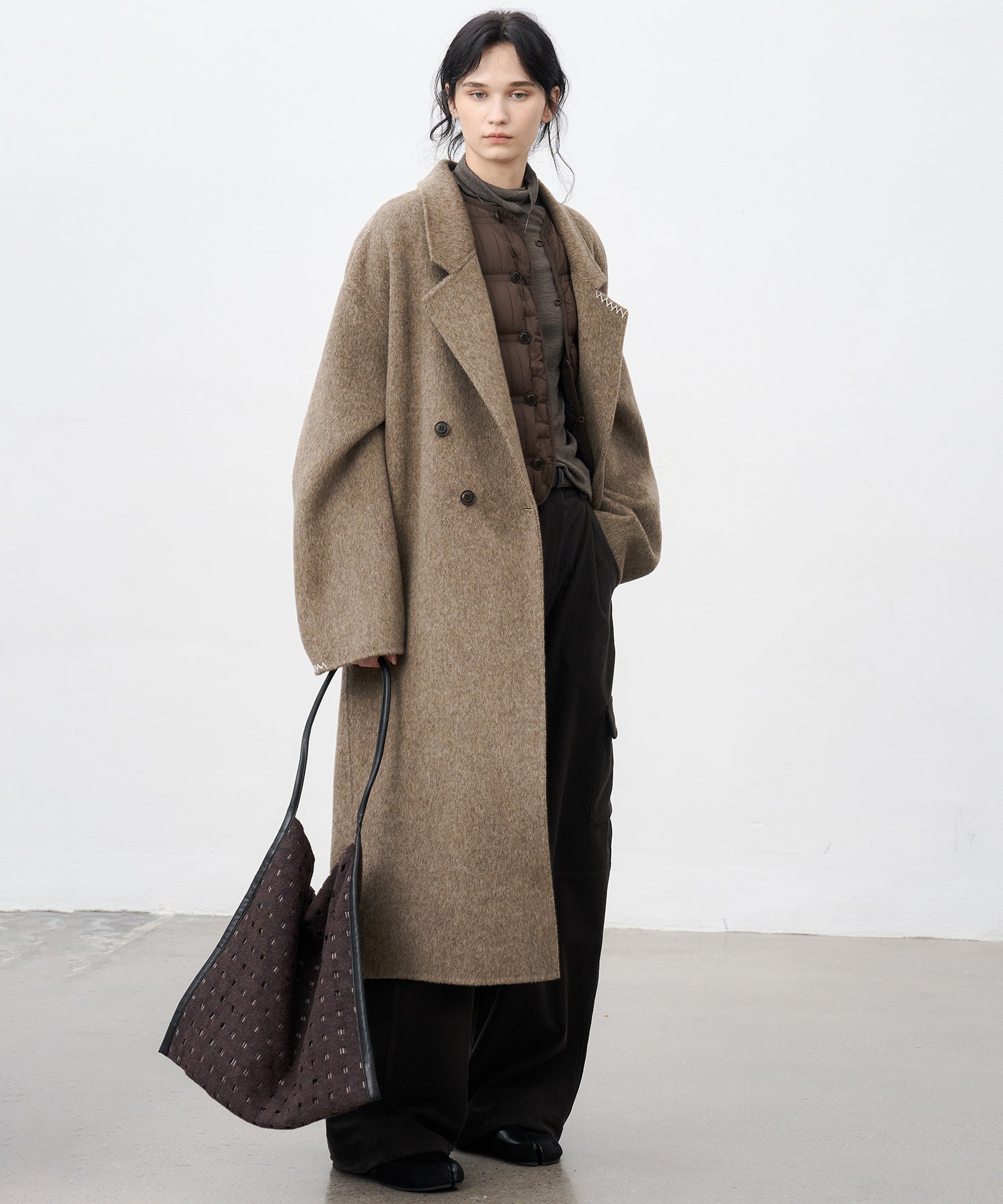 100% Wool Double-Face Long Lapel Overcoat