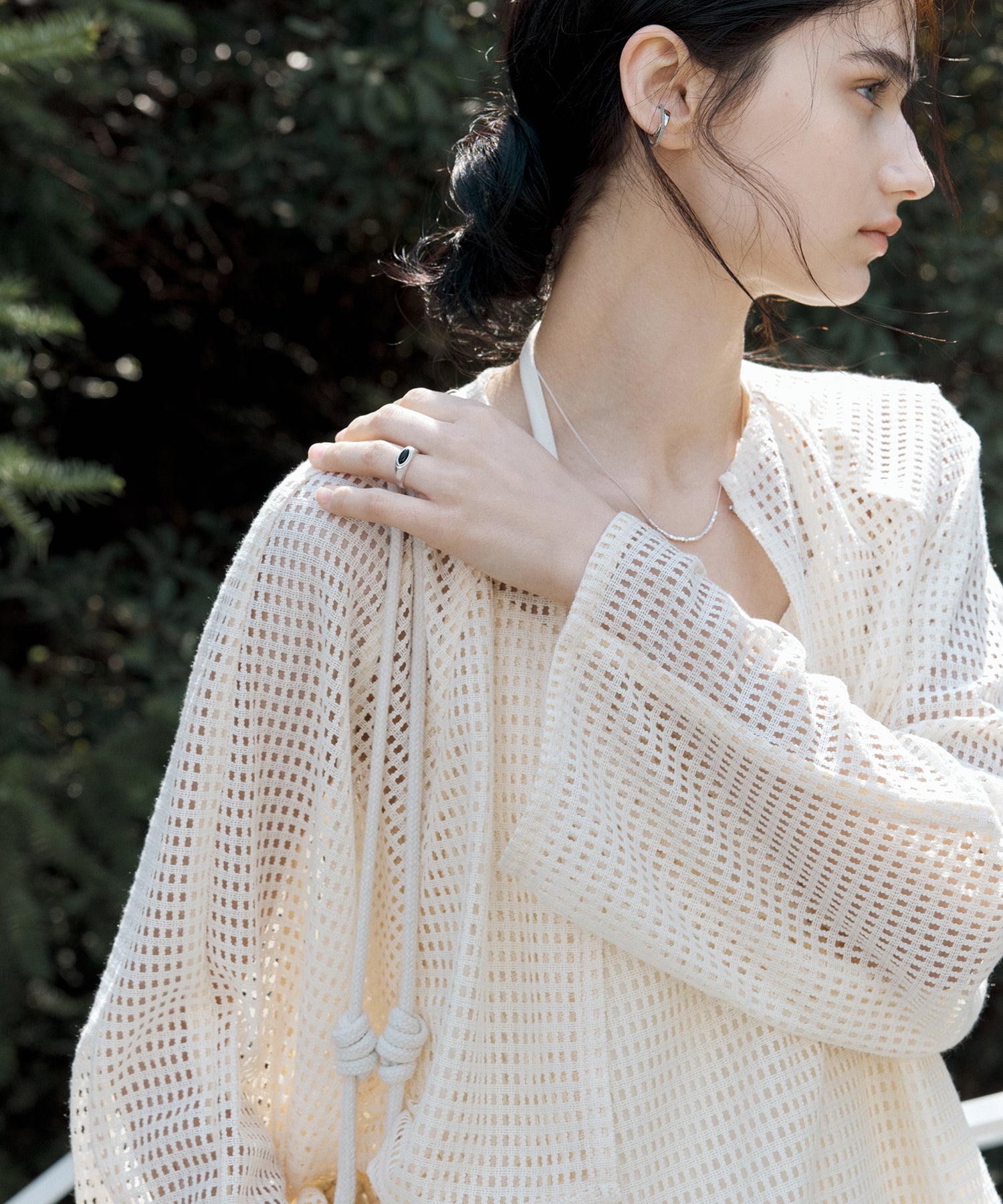 Sheer Cutwork Short Bolero Cardigan
