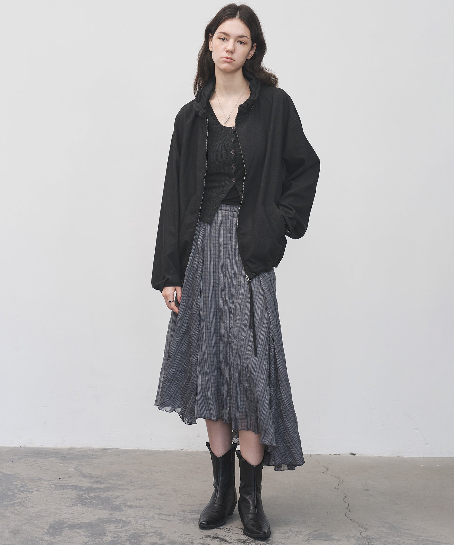 Frill-Collar Short Jacket