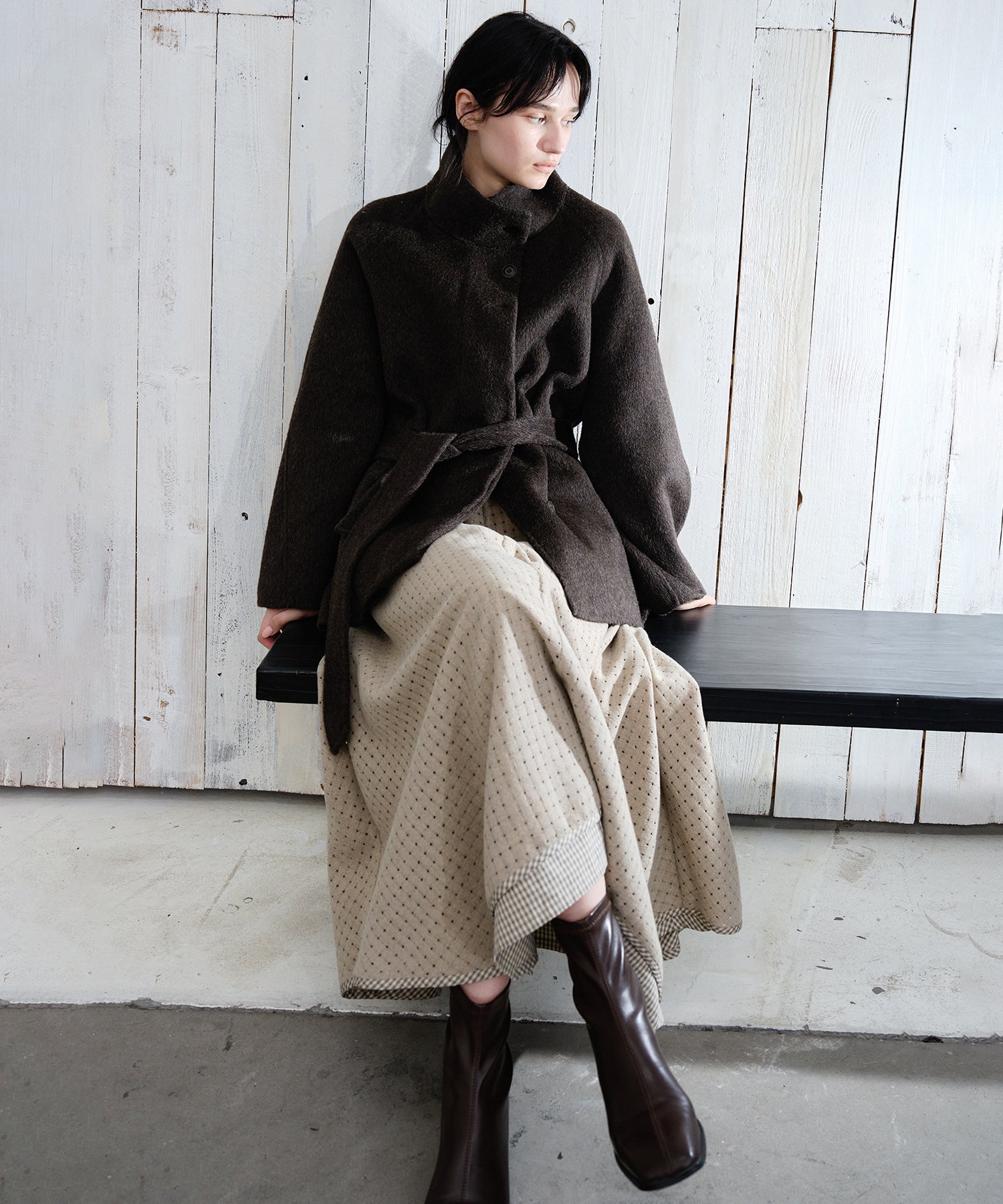 Wool Stand Collar Short Coat