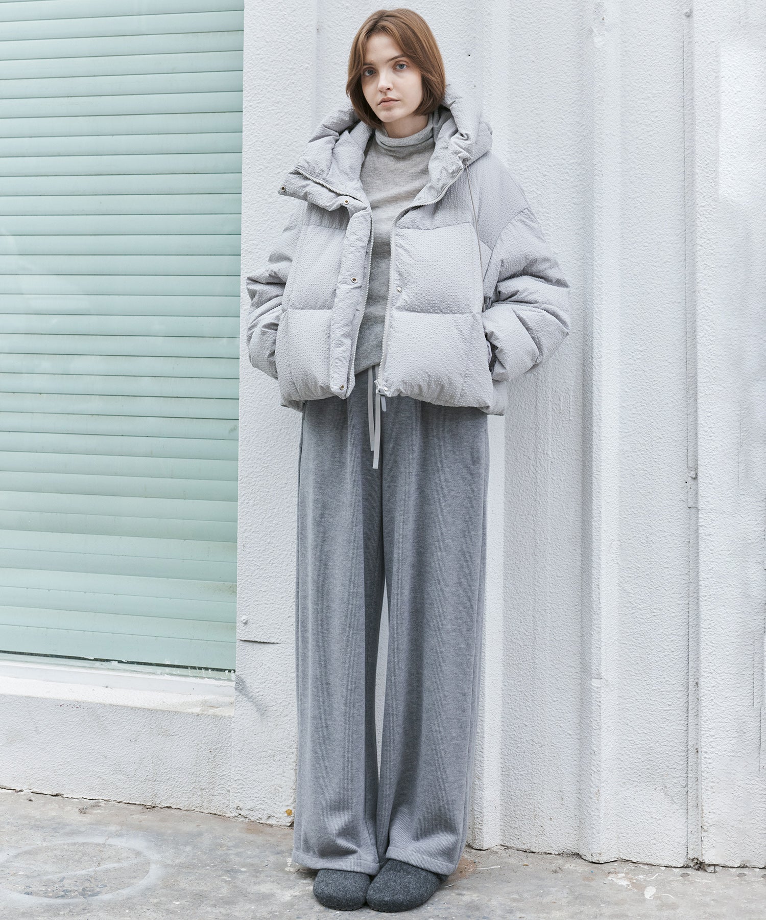 Knit Fleece Drawstring Wide Pants