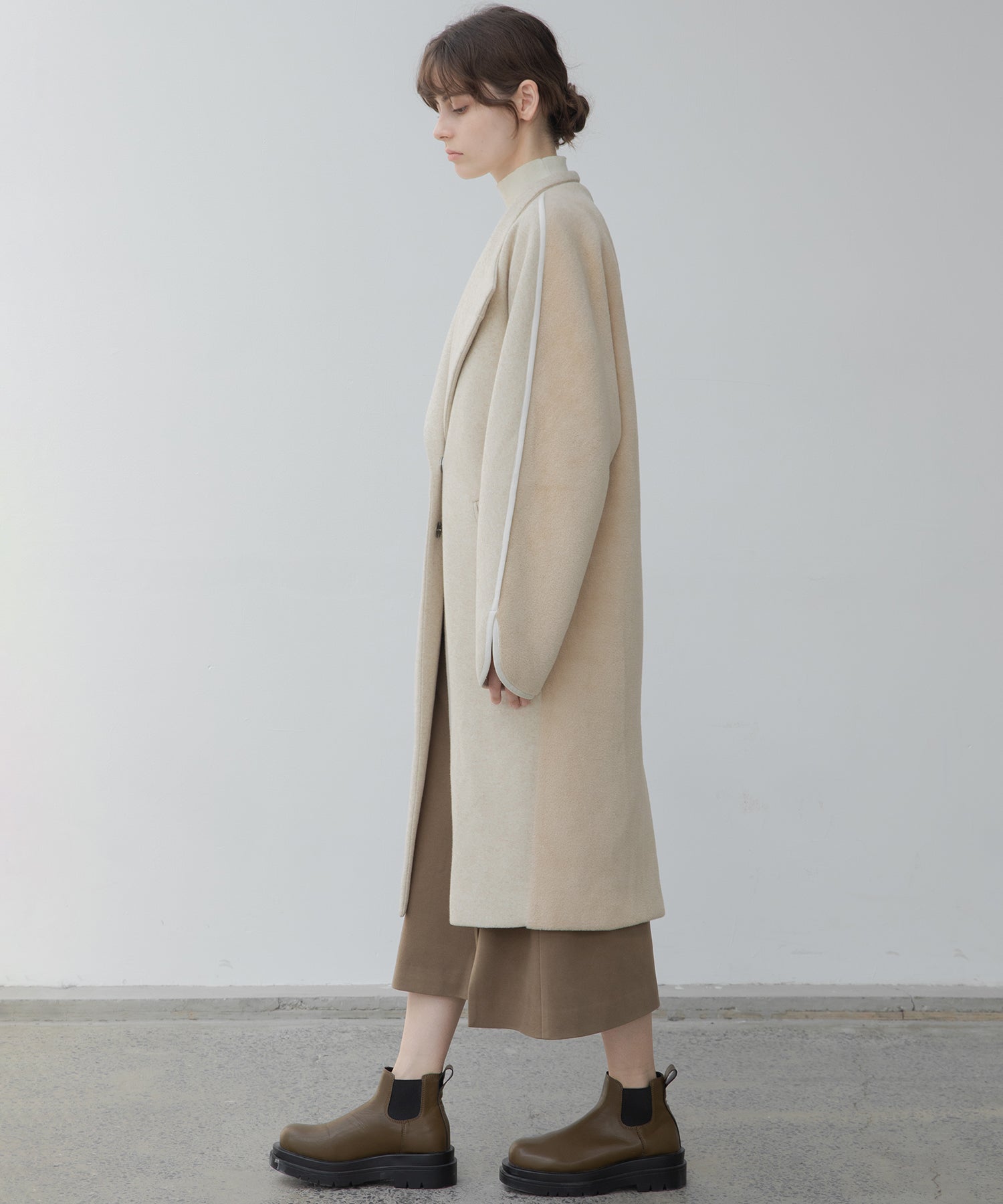 Color scheme stitch wrap design semi-flare skirt