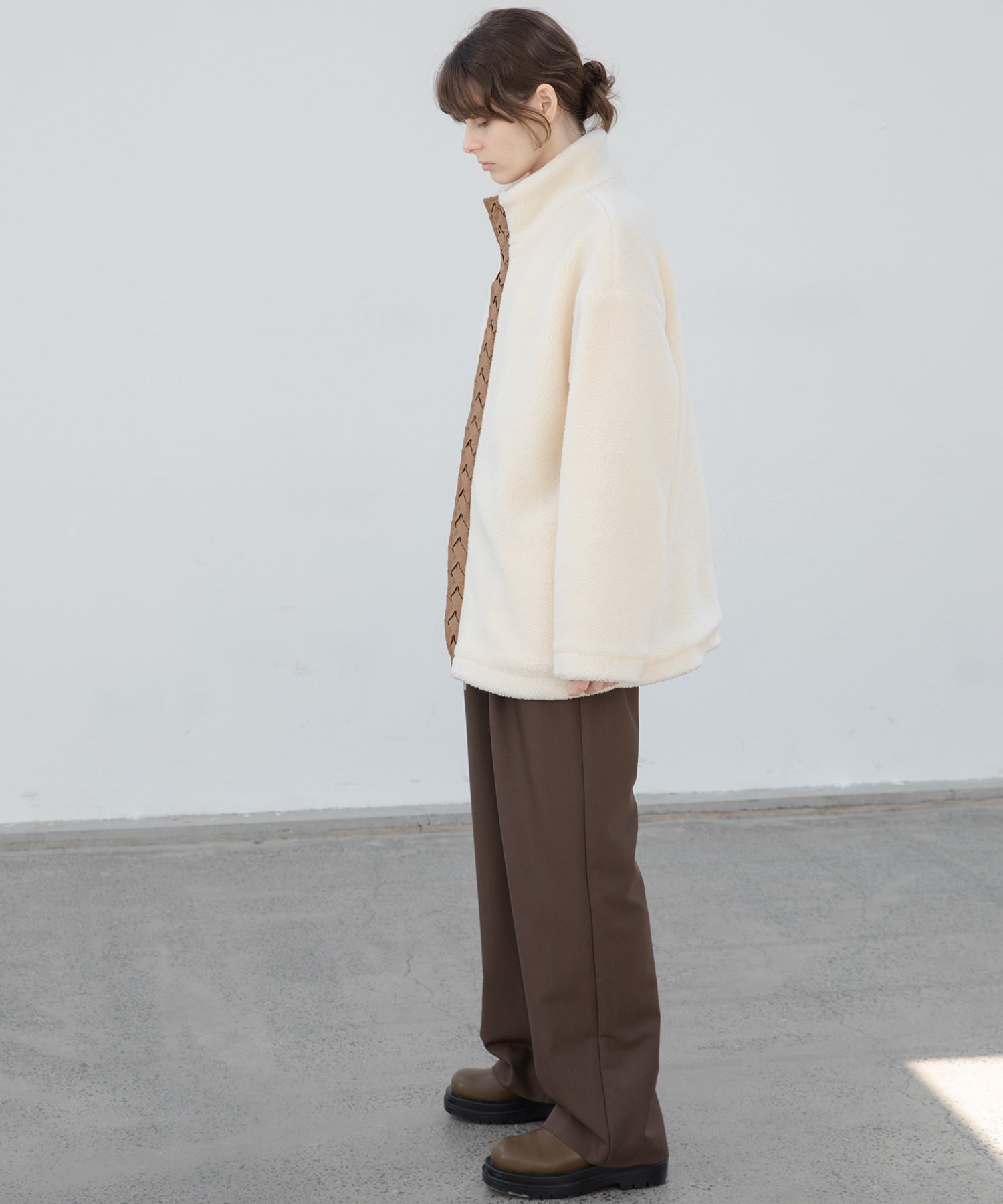 Center Line Knit Soft Boa Jacket