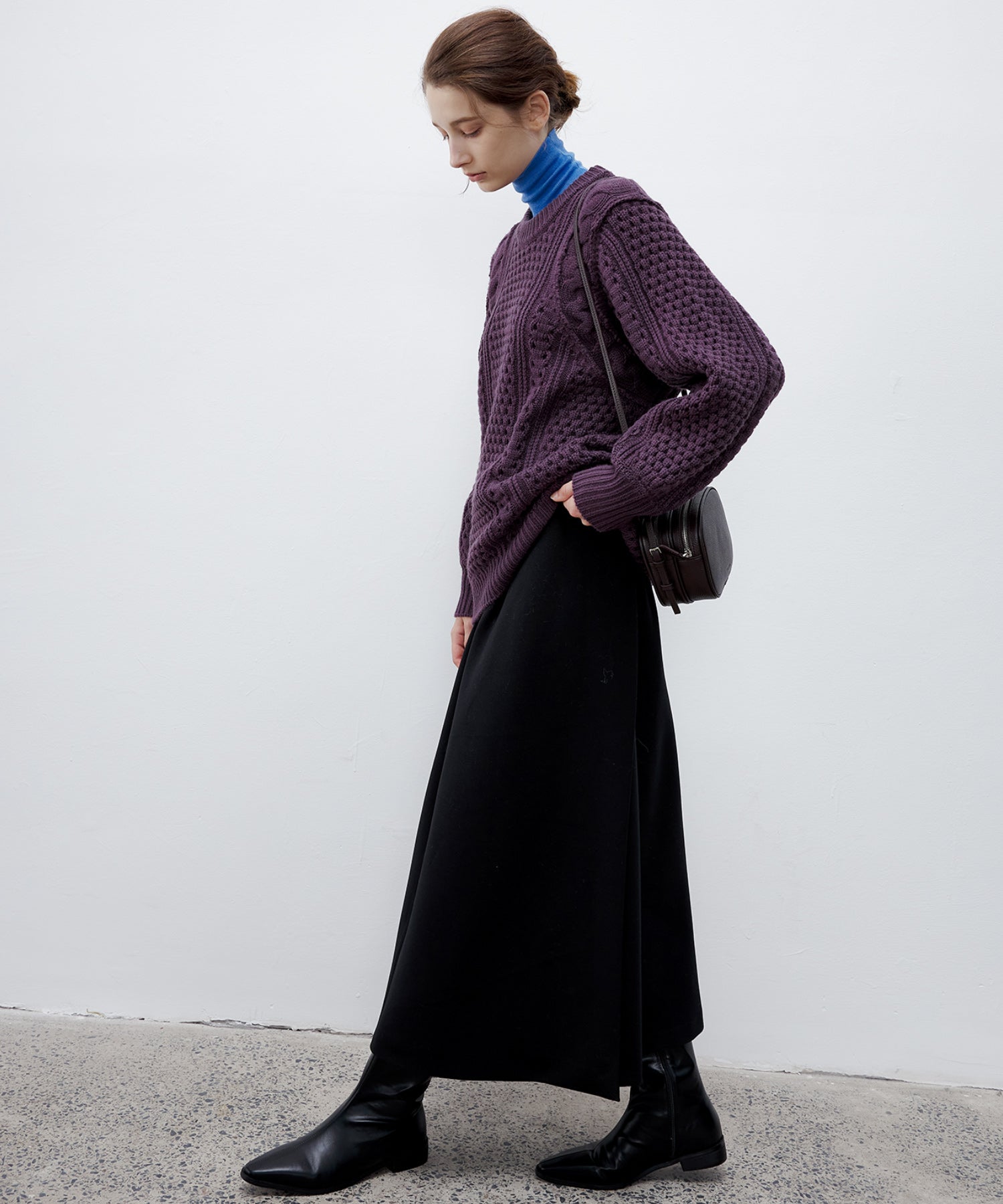 Wrap-Style Back Slit Skirt