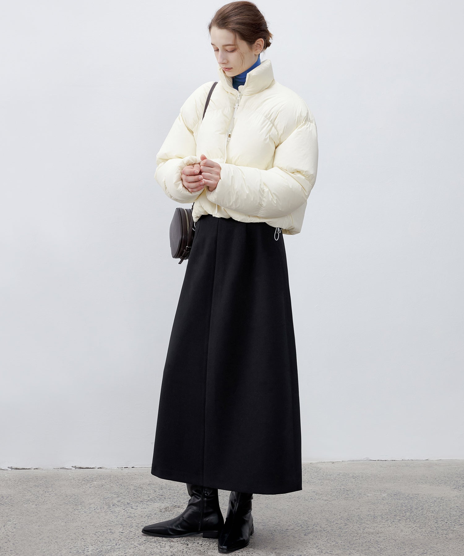 Wrap-Style Back Slit Skirt