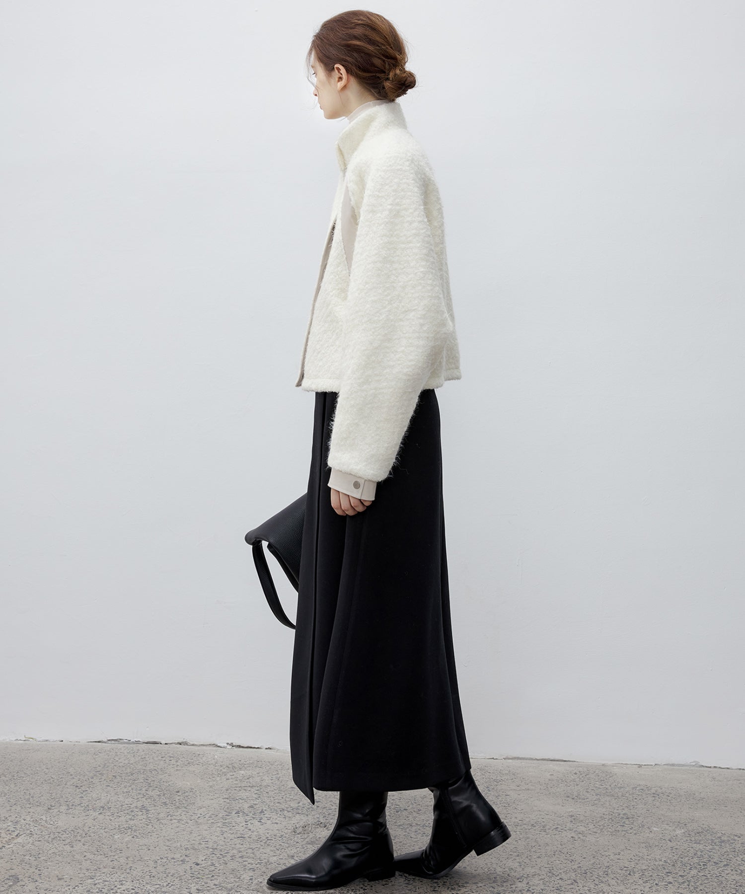 Wrap-Style Back Slit Skirt