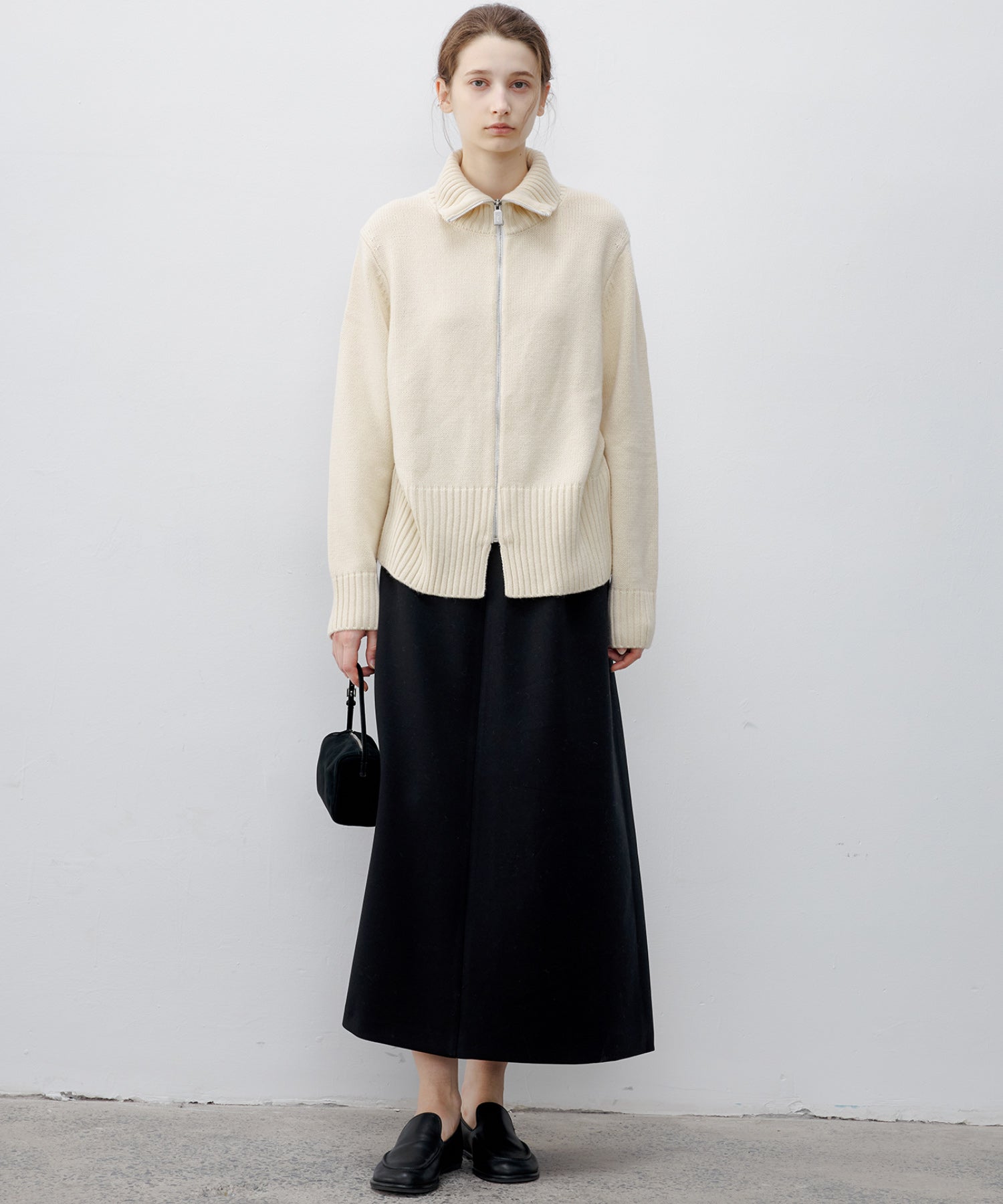 Wrap-Style Back Slit Skirt