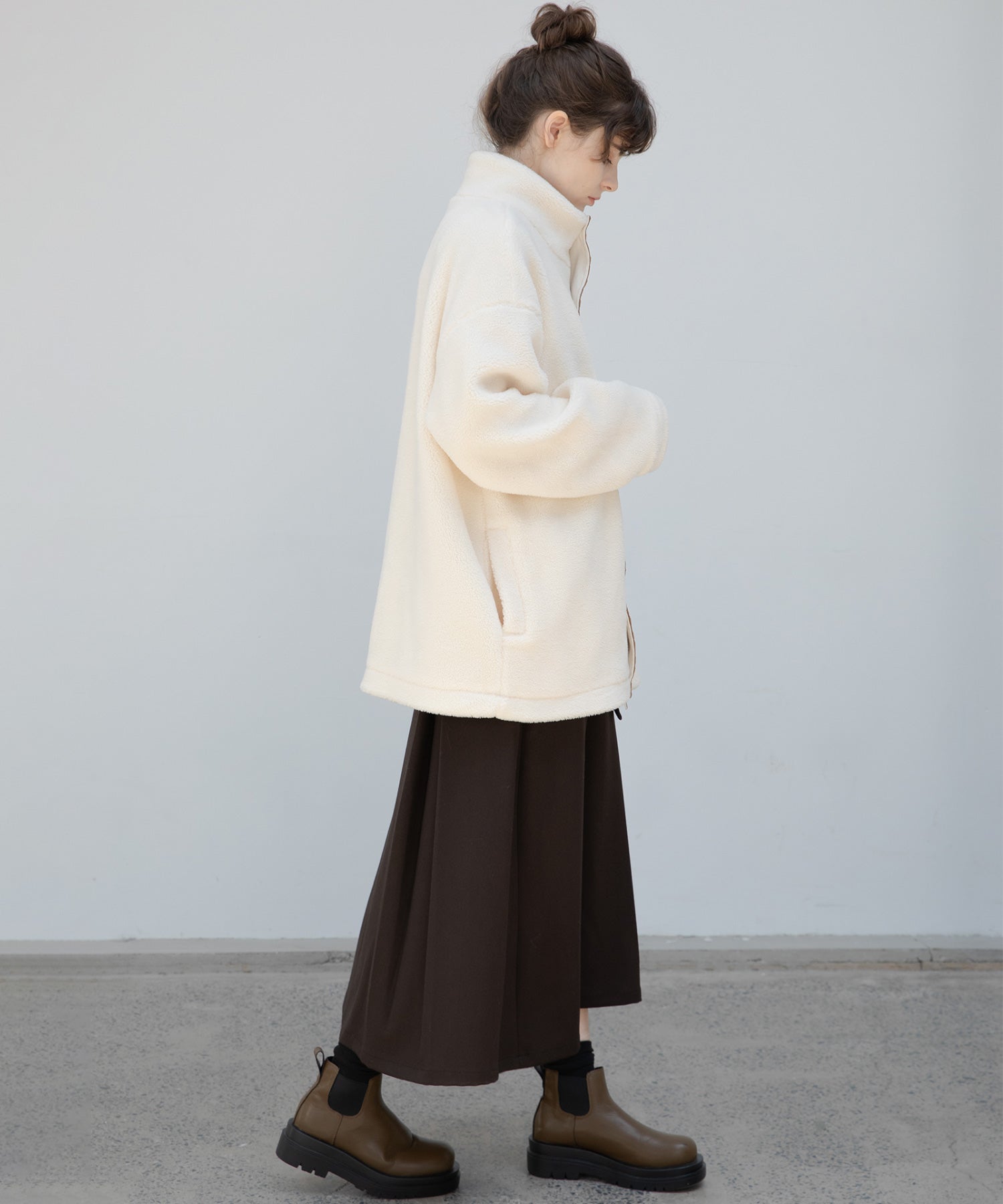 Center Line Knit Soft Boa Jacket