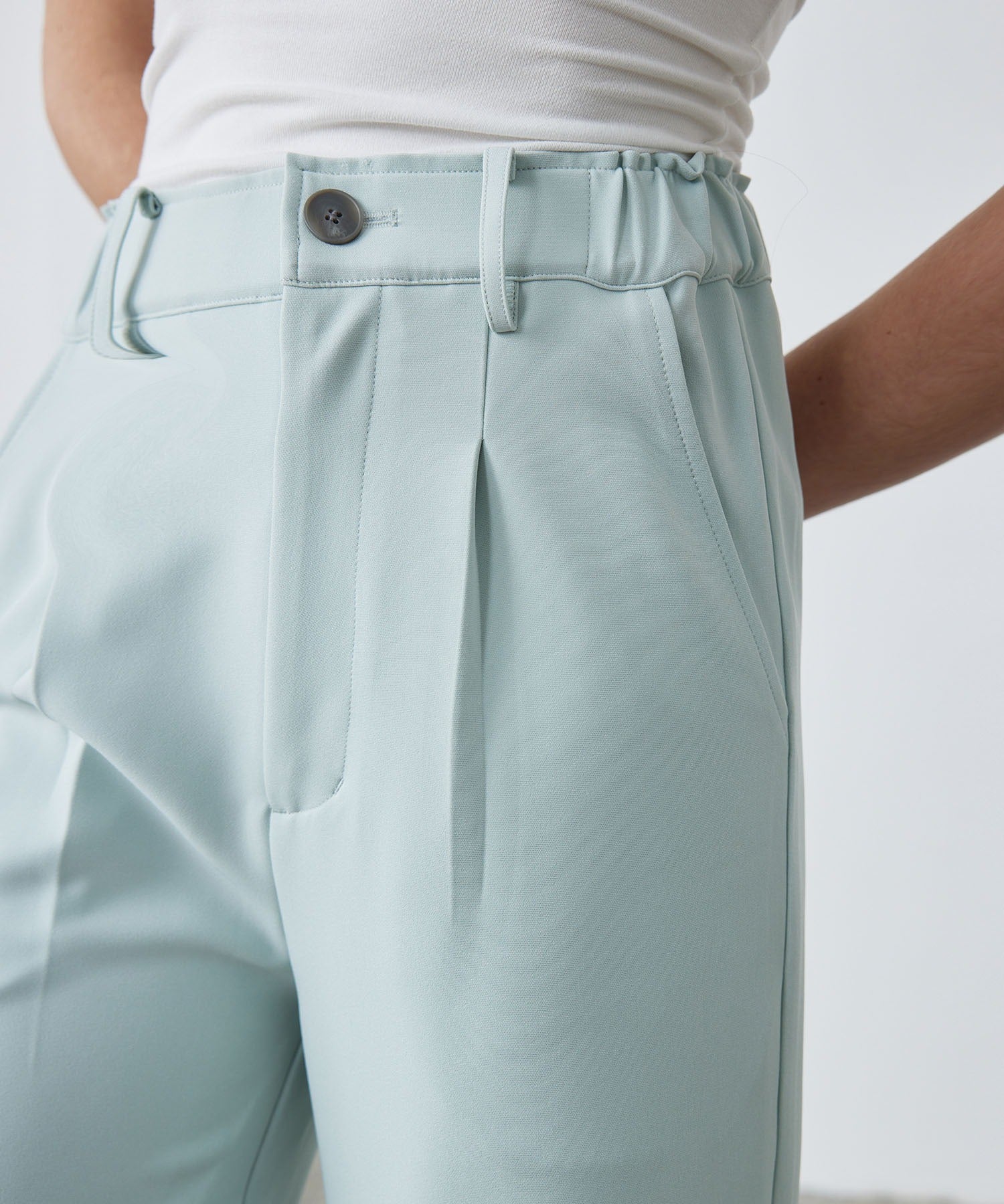Drape Panel Wide-Leg Flare Trousers