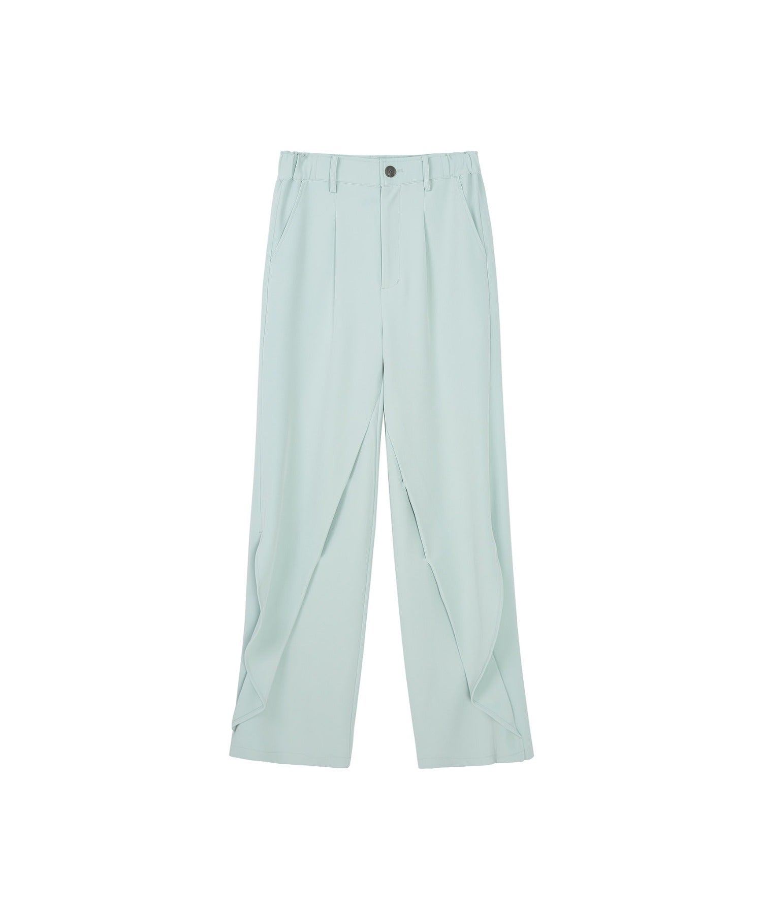 Drape Panel Wide-Leg Flare Trousers