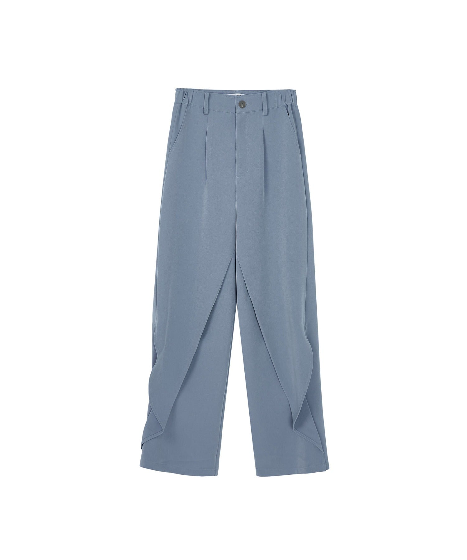 Drape Panel Wide-Leg Flare Trousers