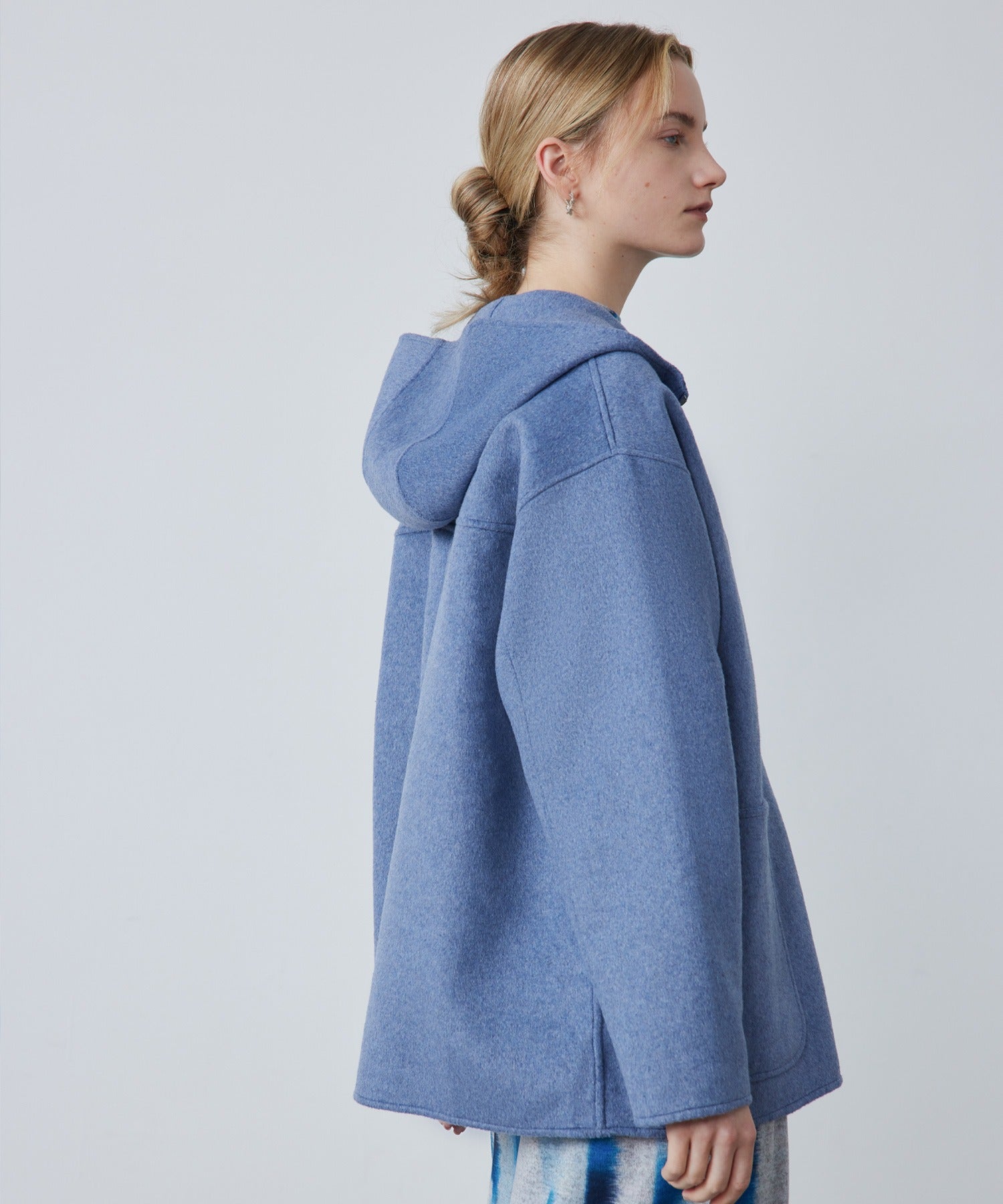 Zip-Up Wool Blend Short Coat