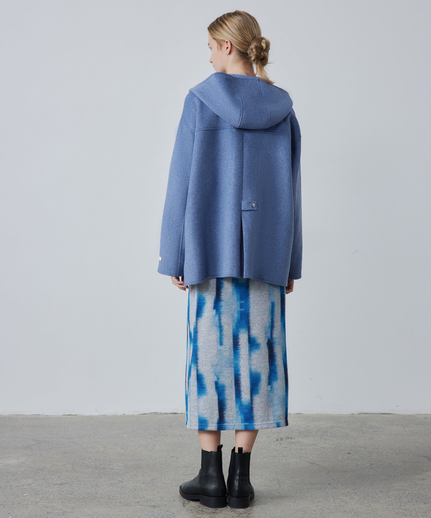 Zip-Up Wool Blend Short Coat