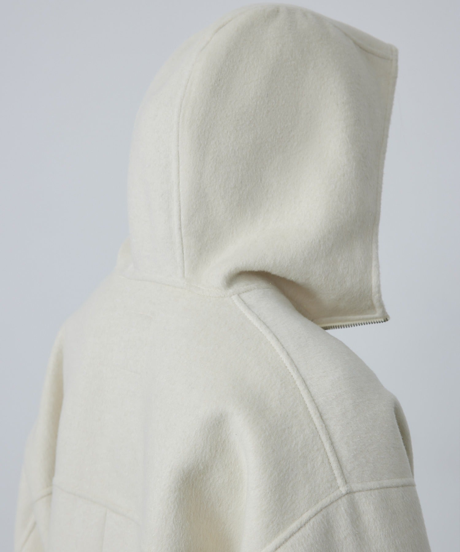 Zip-Up Wool Blend Short Coat
