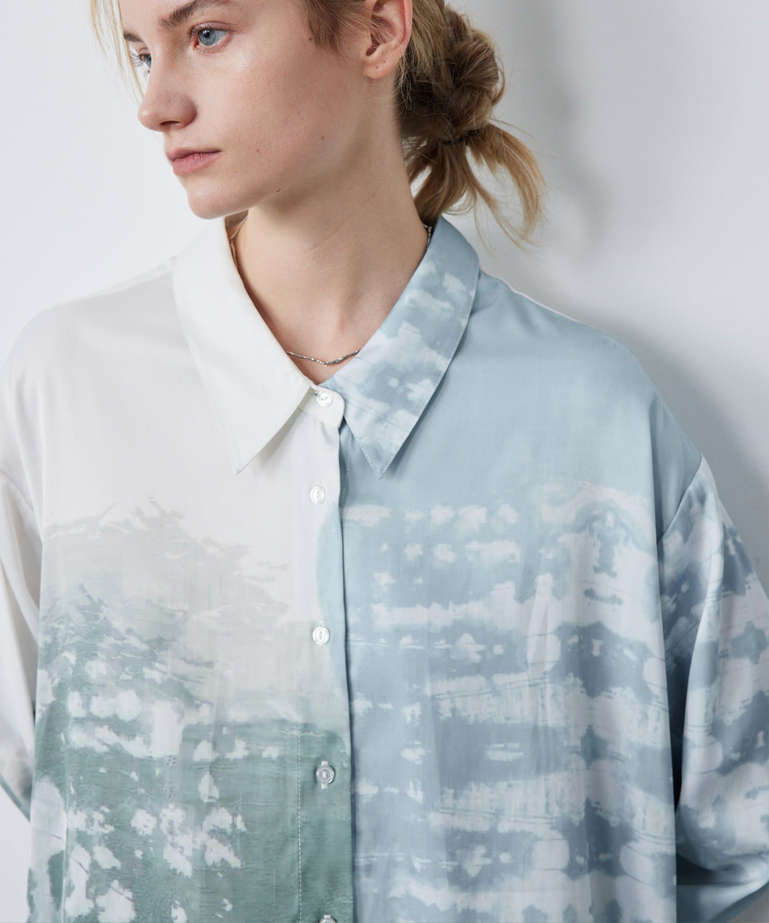 Fluid Drape Shirt – Artistic Print