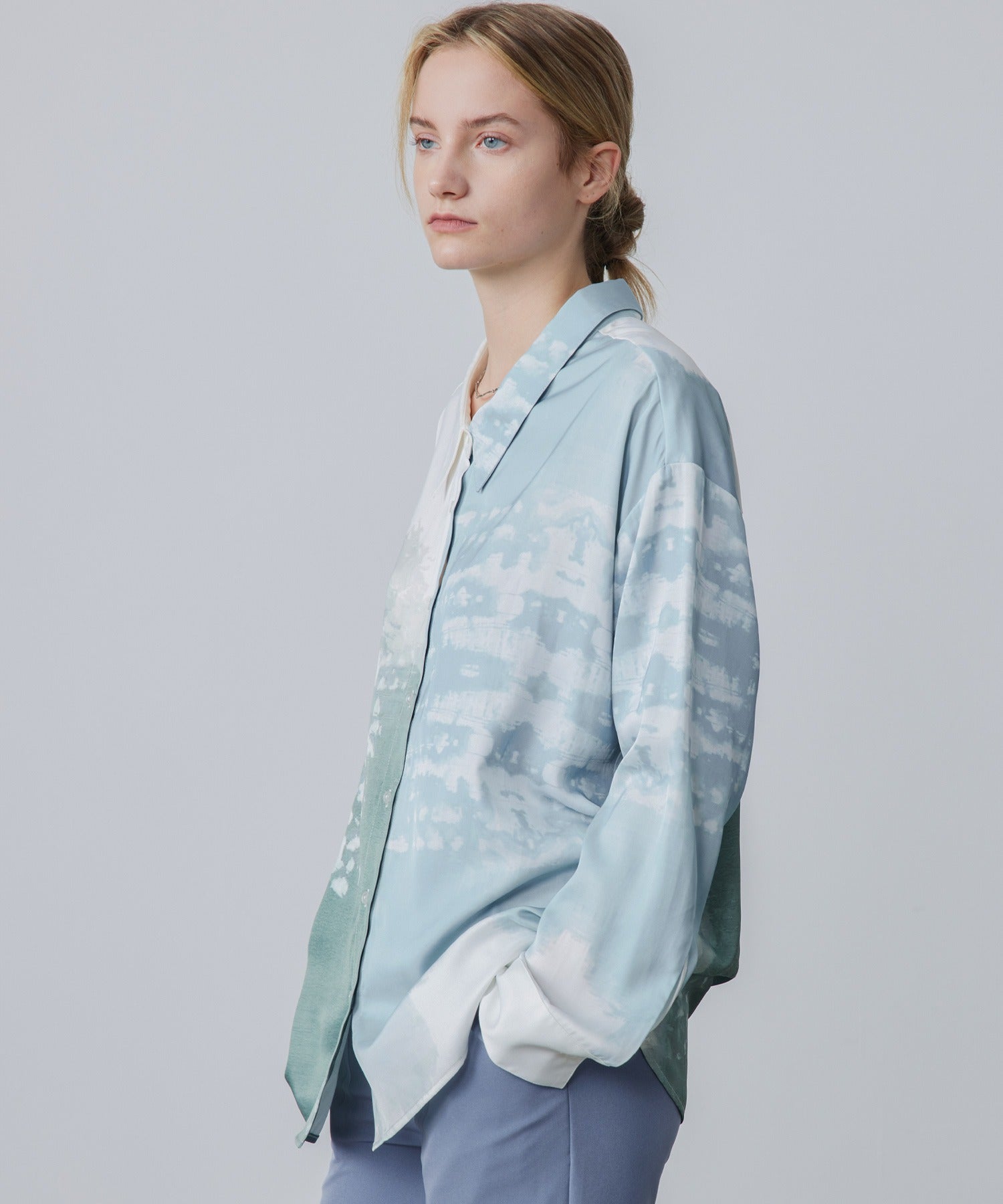 Fluid Drape Shirt – Artistic Print