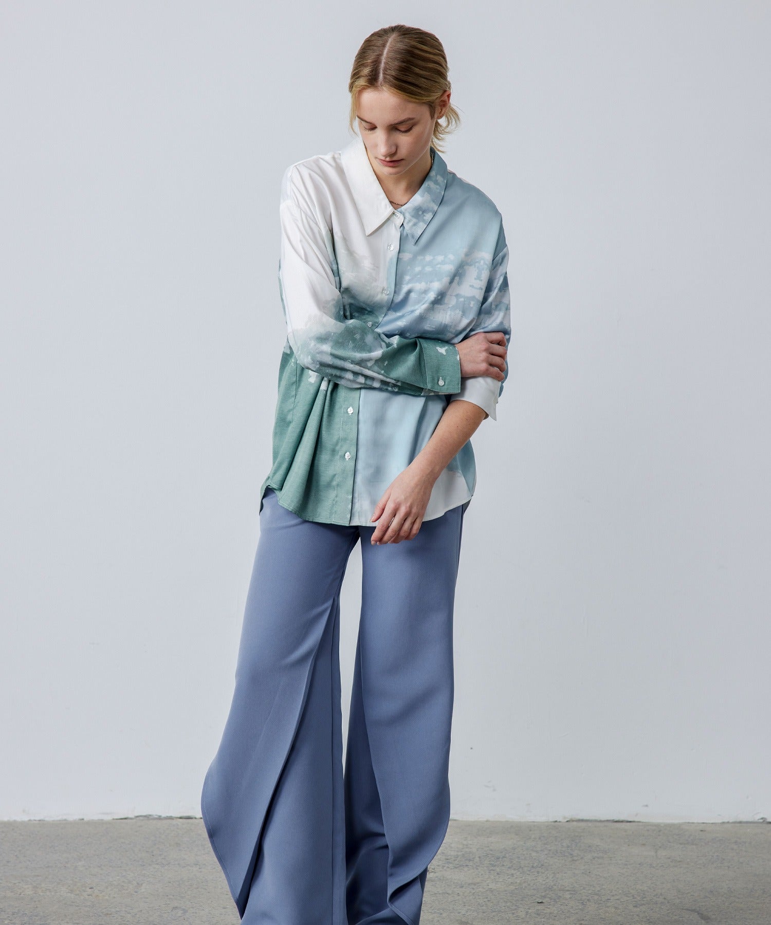 Fluid Drape Shirt – Artistic Print