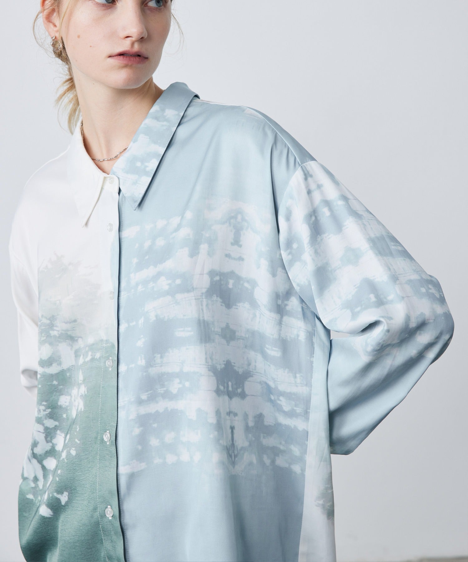 Fluid Drape Shirt – Artistic Print