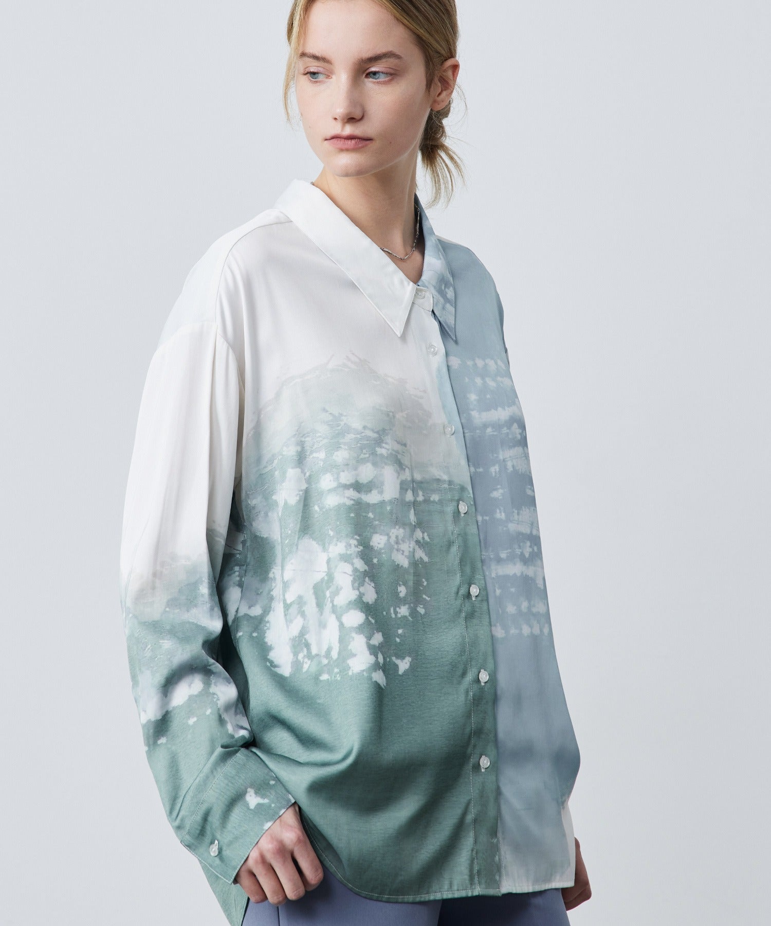 Fluid Drape Shirt – Artistic Print