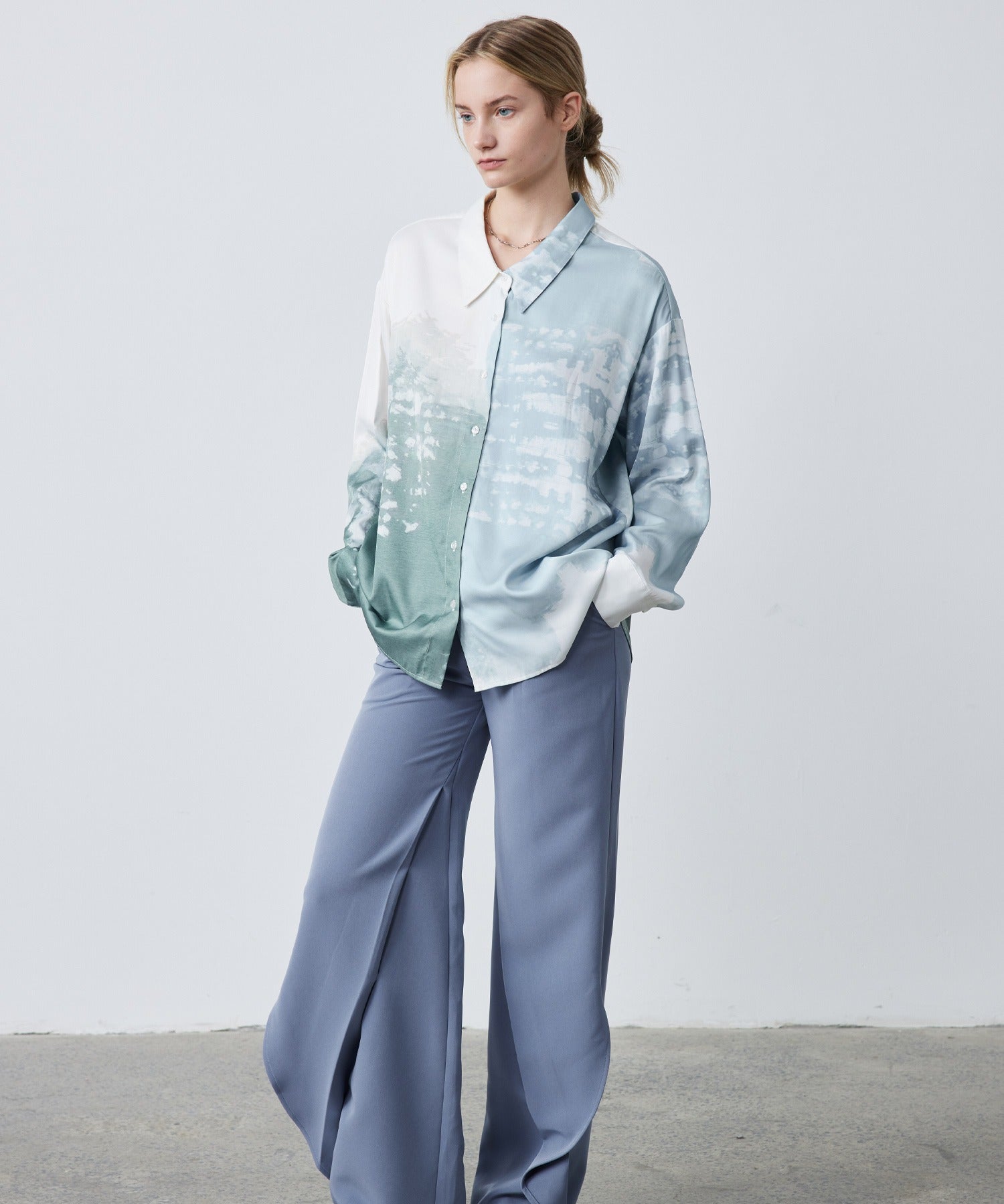 Fluid Drape Shirt – Artistic Print