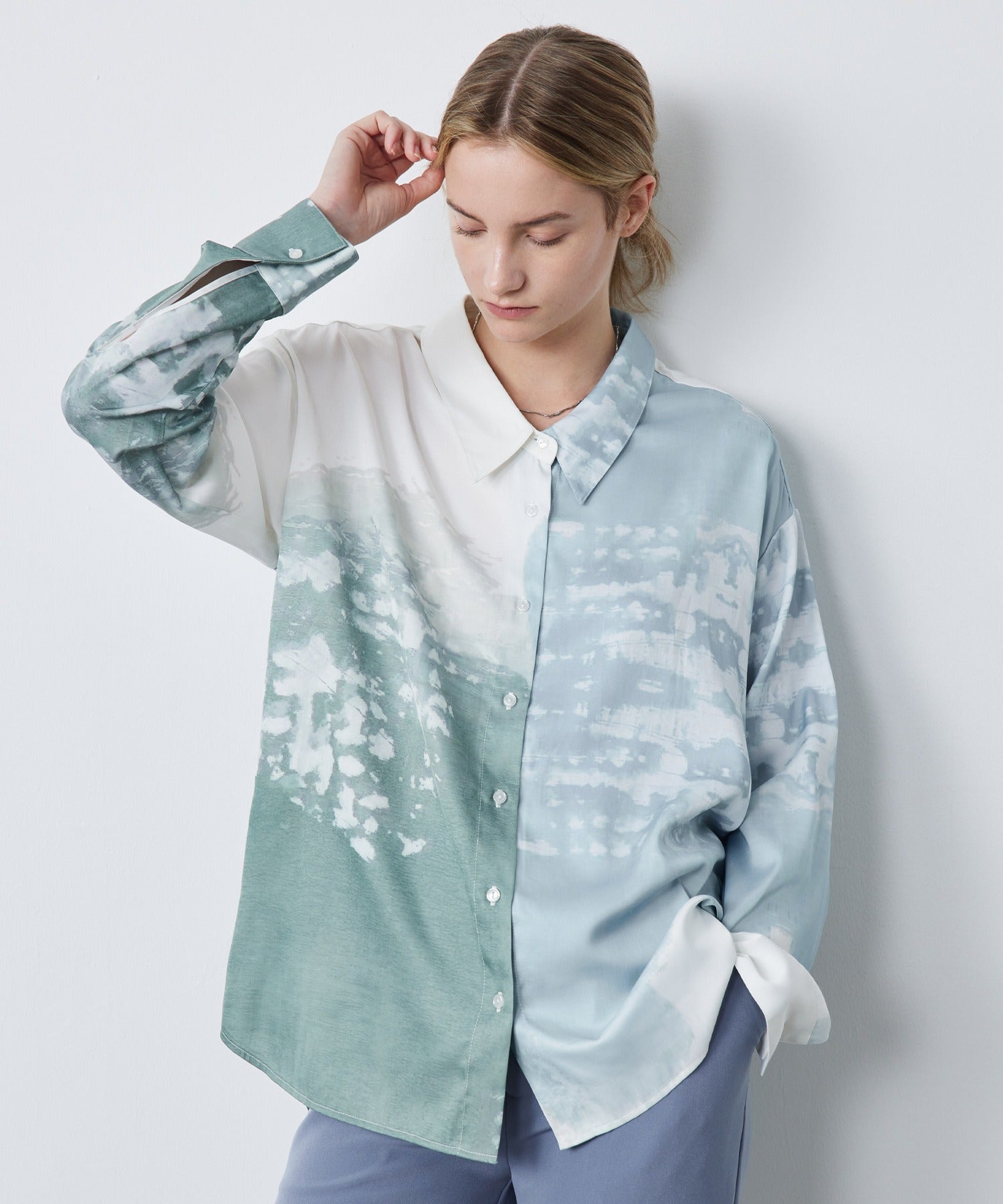 Fluid Drape Shirt – Artistic Print