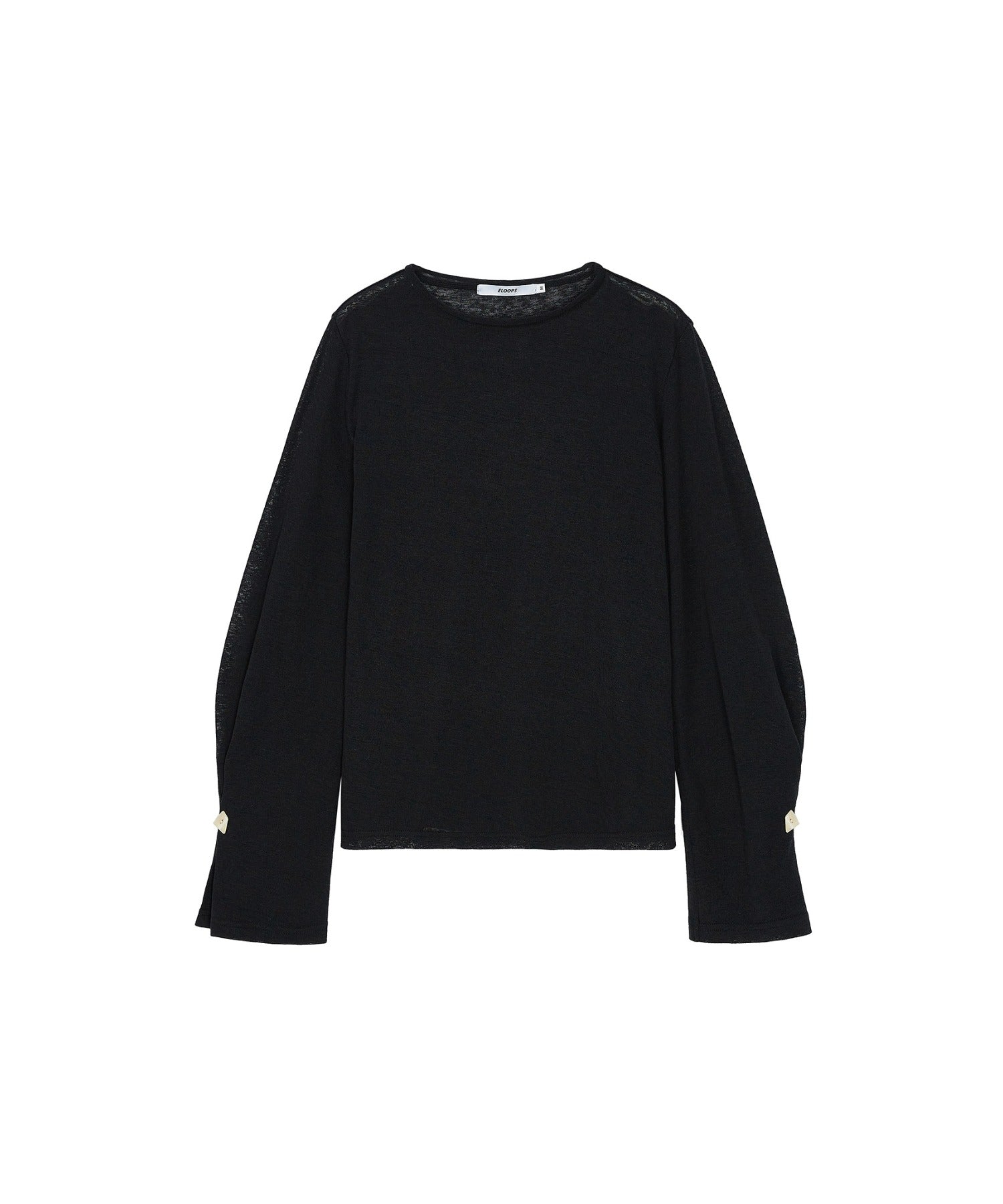 Sheer Knit Flare Sleeve Long Tee