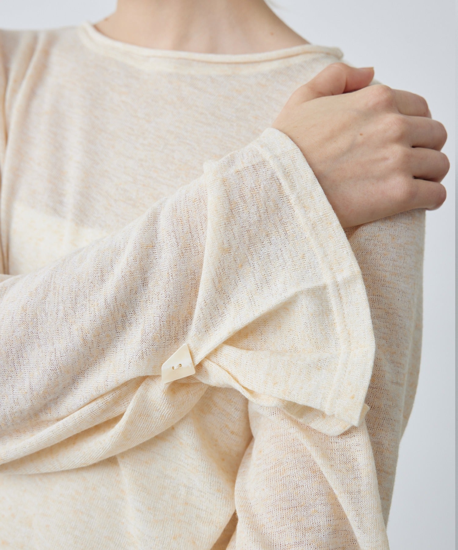 Sheer Knit Flare Sleeve Long Tee