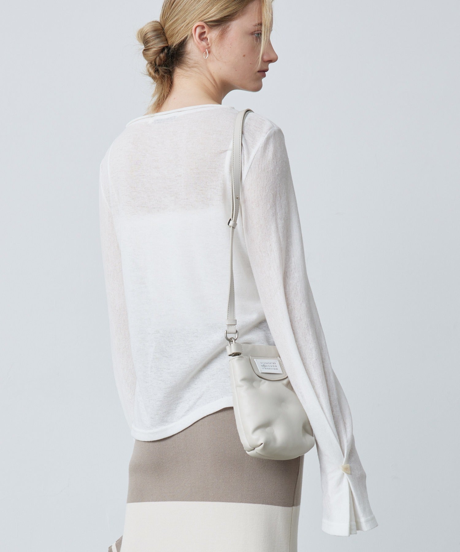 Sheer Knit Flare Sleeve Long Tee