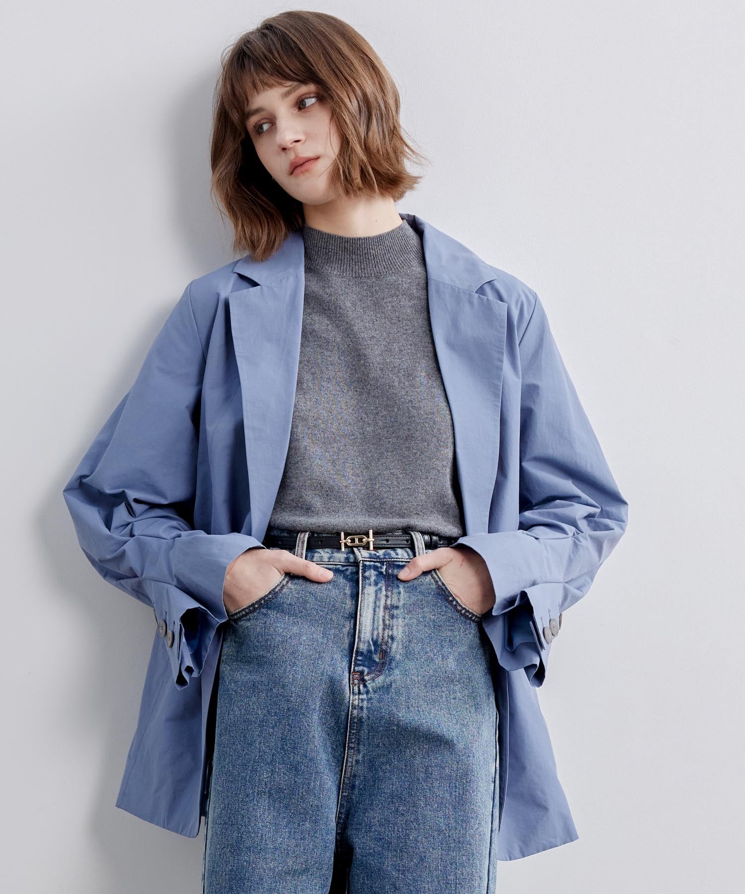 Sleeve-Tucked Single Jacket
