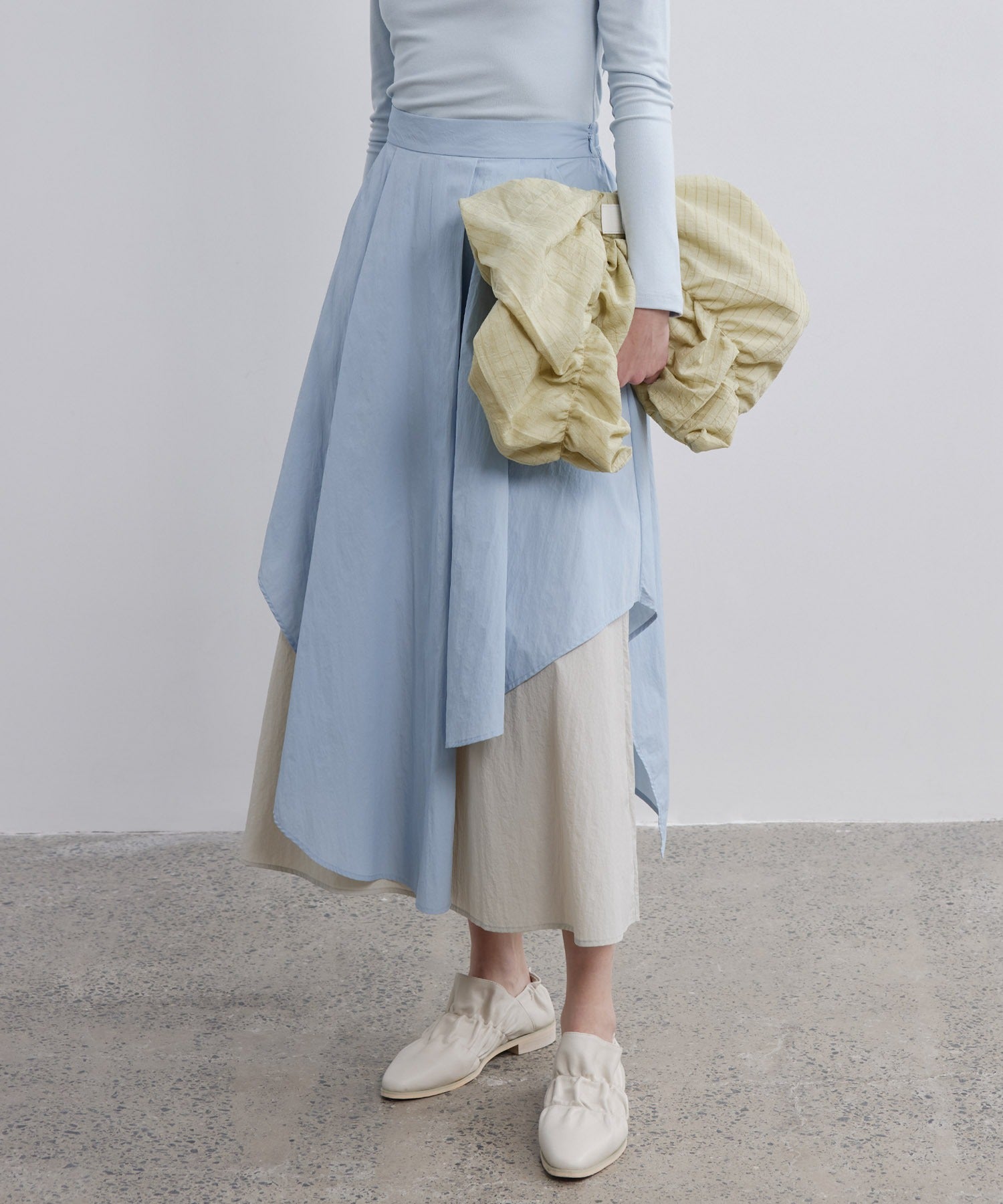 Bicolor Layered Flare Skirt