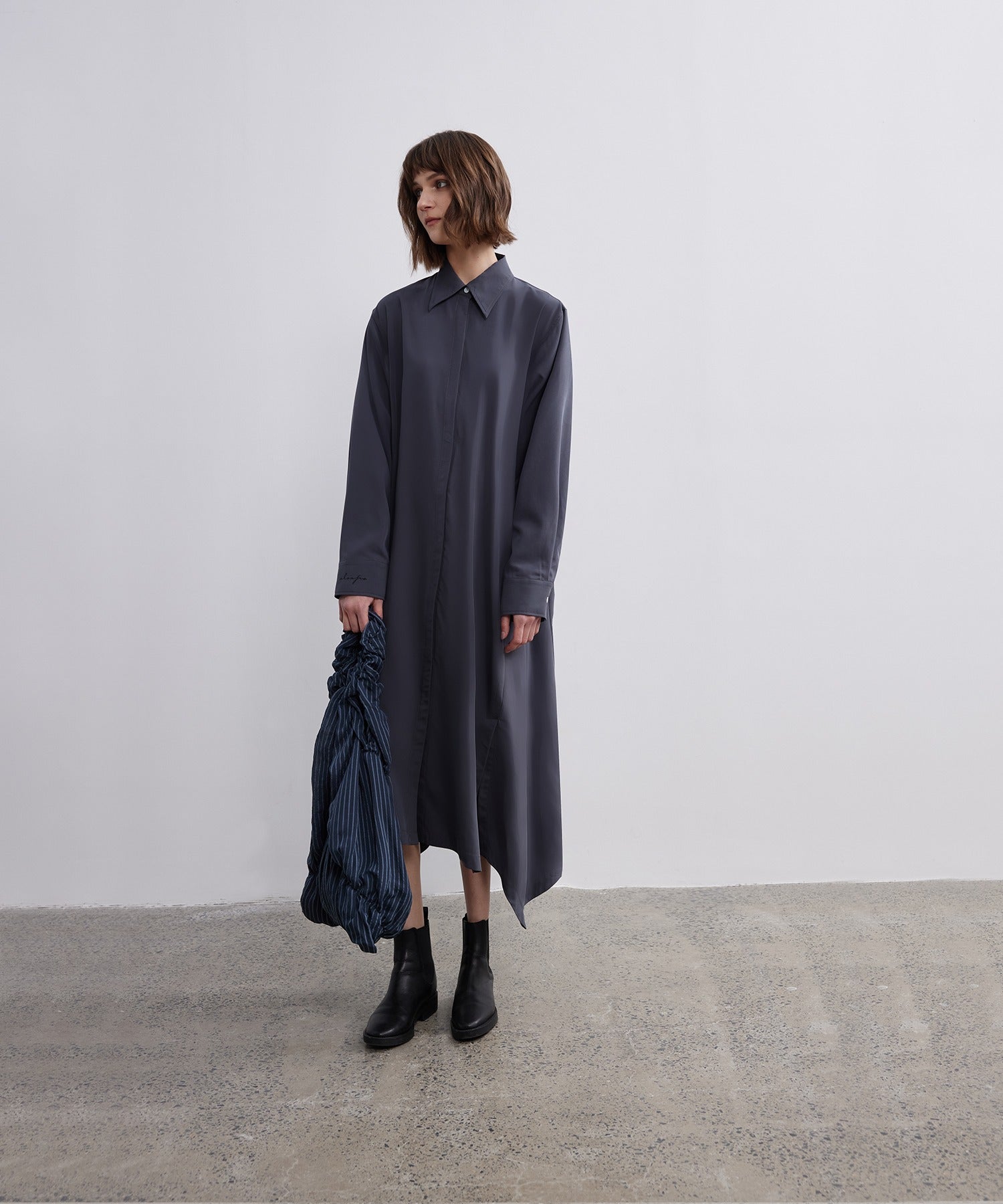 Irregular Hem Shirt Dress