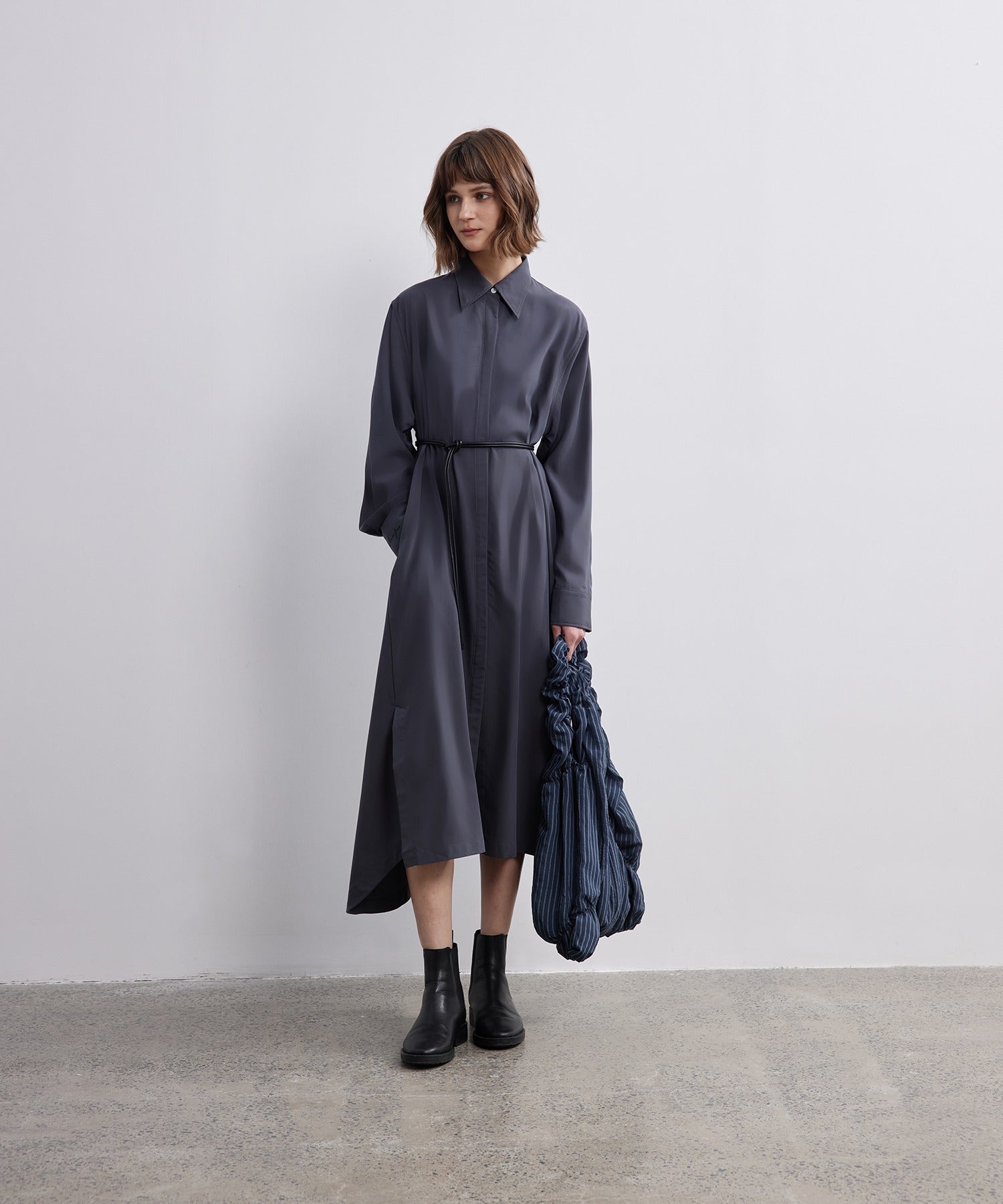 Irregular Hem Shirt Dress