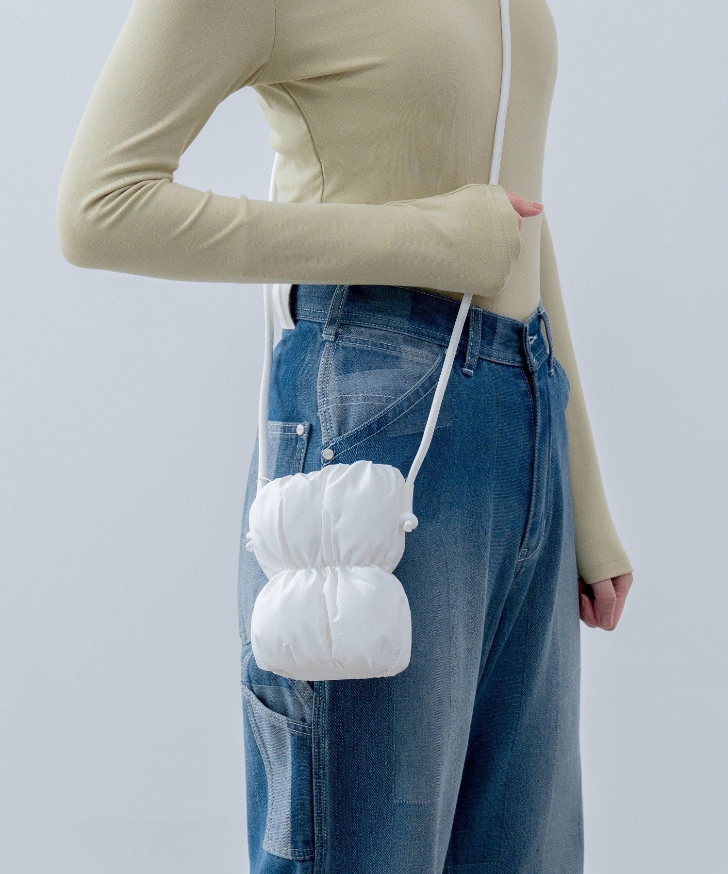 Adjustable Shoulder Quilted Puff Mini Bag
