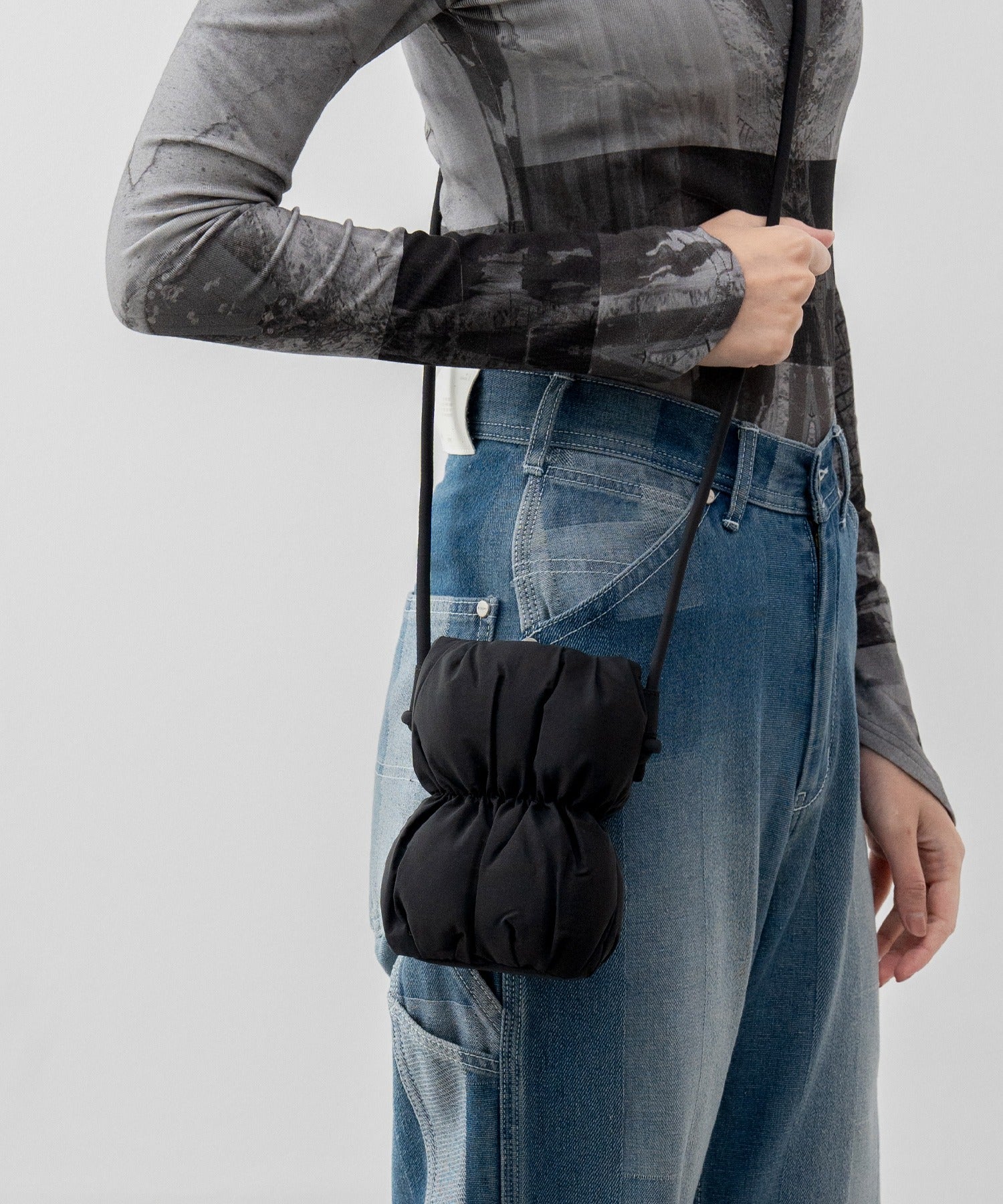Adjustable Shoulder Quilted Puff Mini Bag