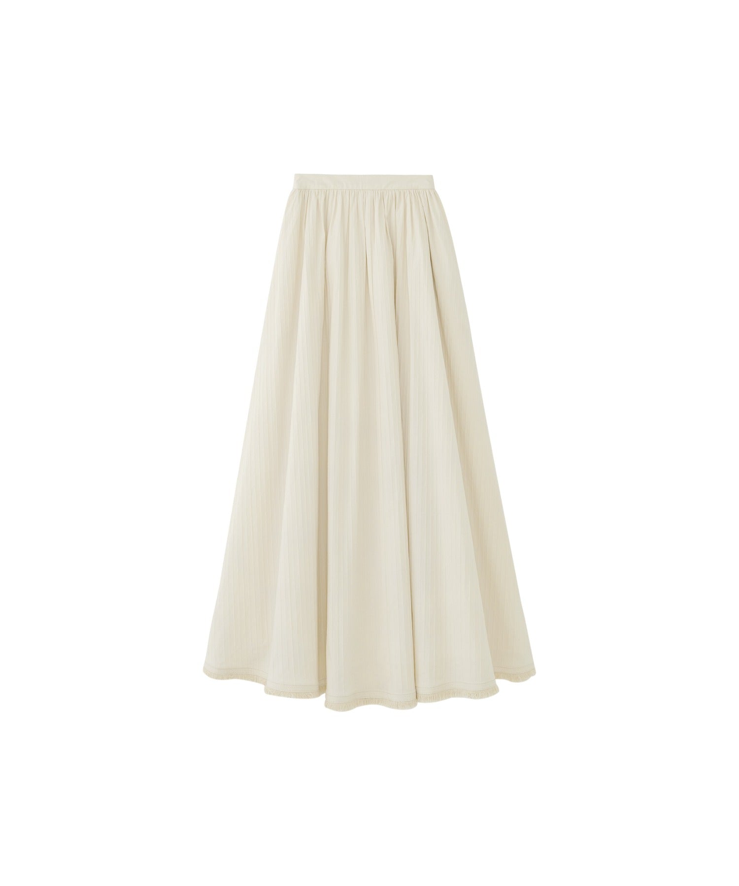 Fringe Panel Textured A-Line Maxi Skirt